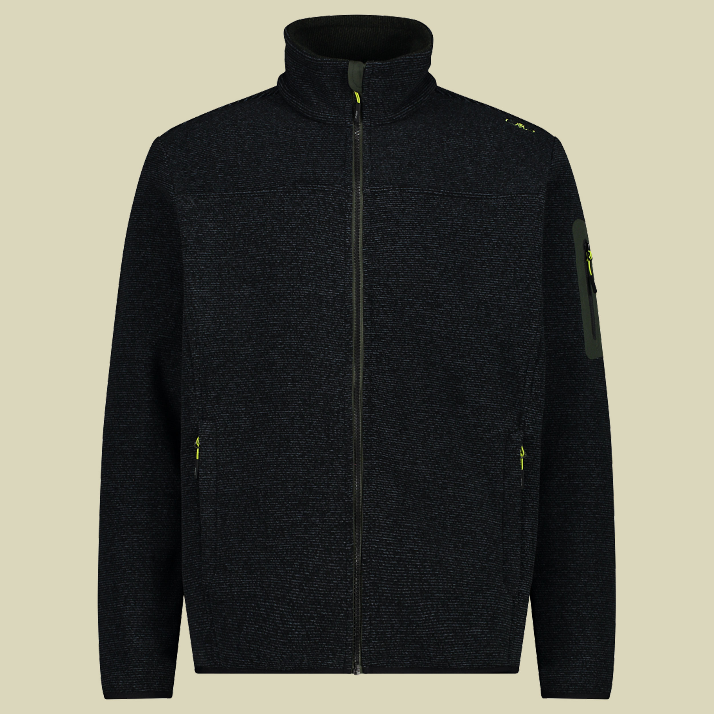 Man Jacket Knitted Jacquard 38H2237 Größe 58 Farbe 29UP nero-oil green