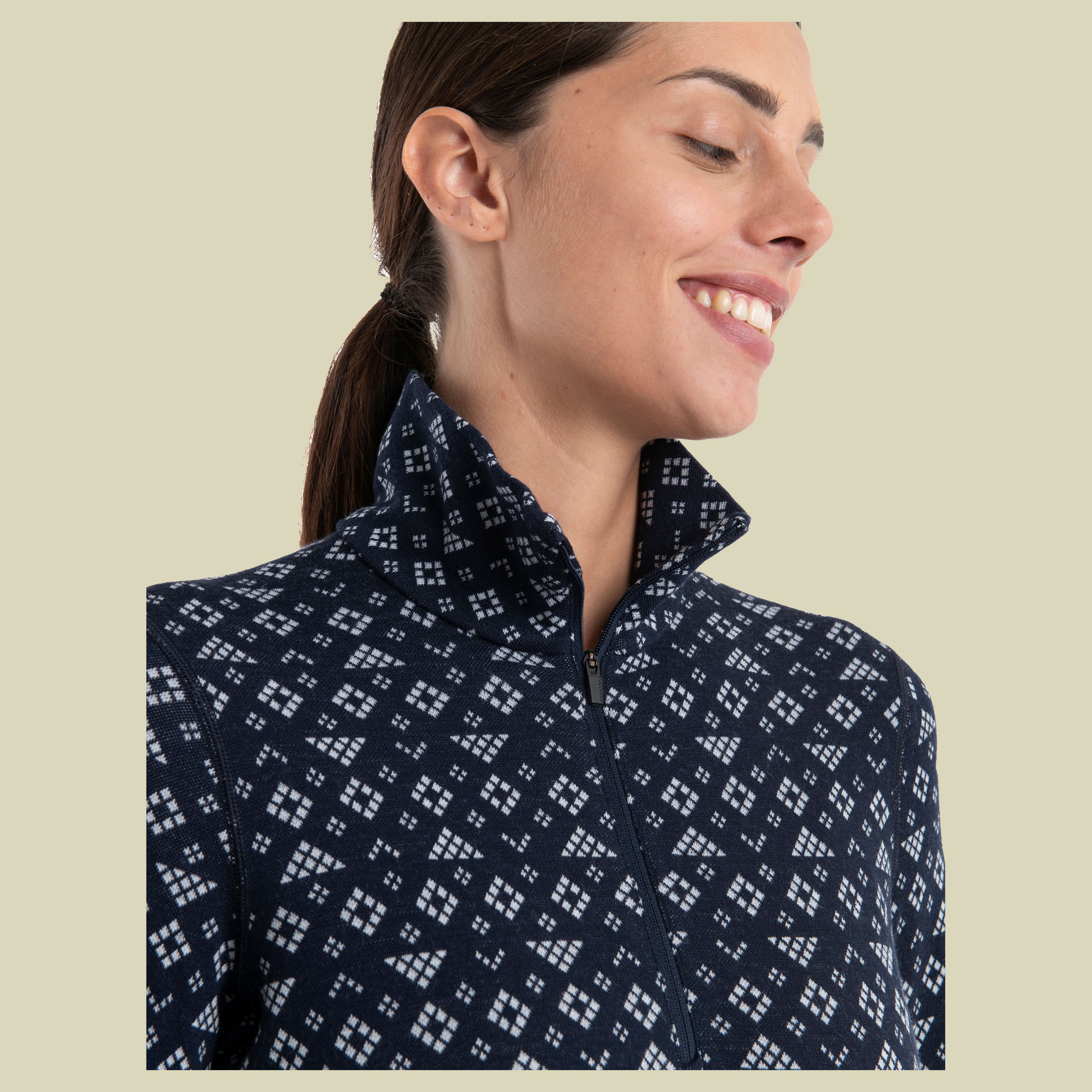 Merino 260 Vertex LS Half Zip First Snow Women Größe L  Farbe midnight navy/snow/j