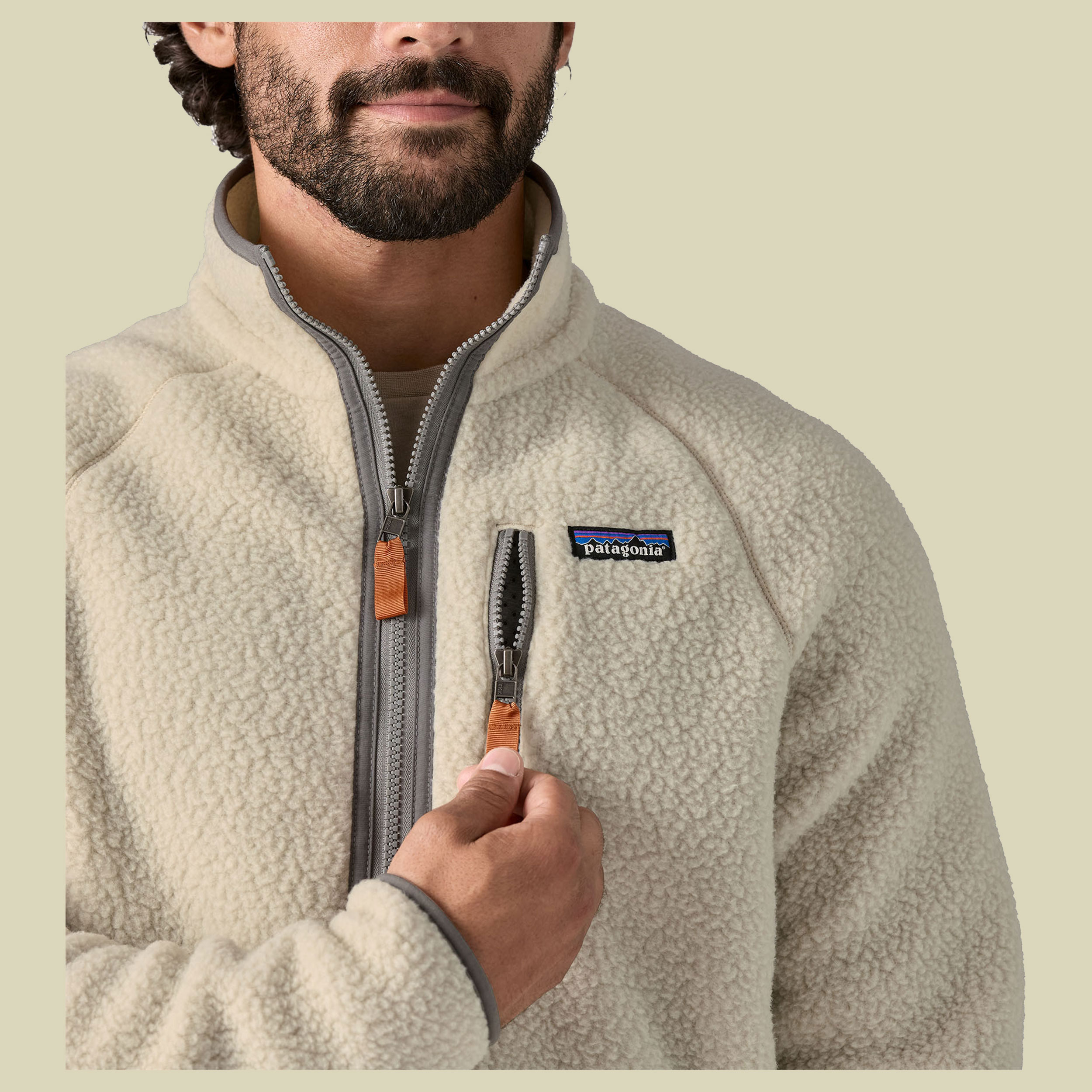 Retro Pile Jacket Men beige XL - pelican