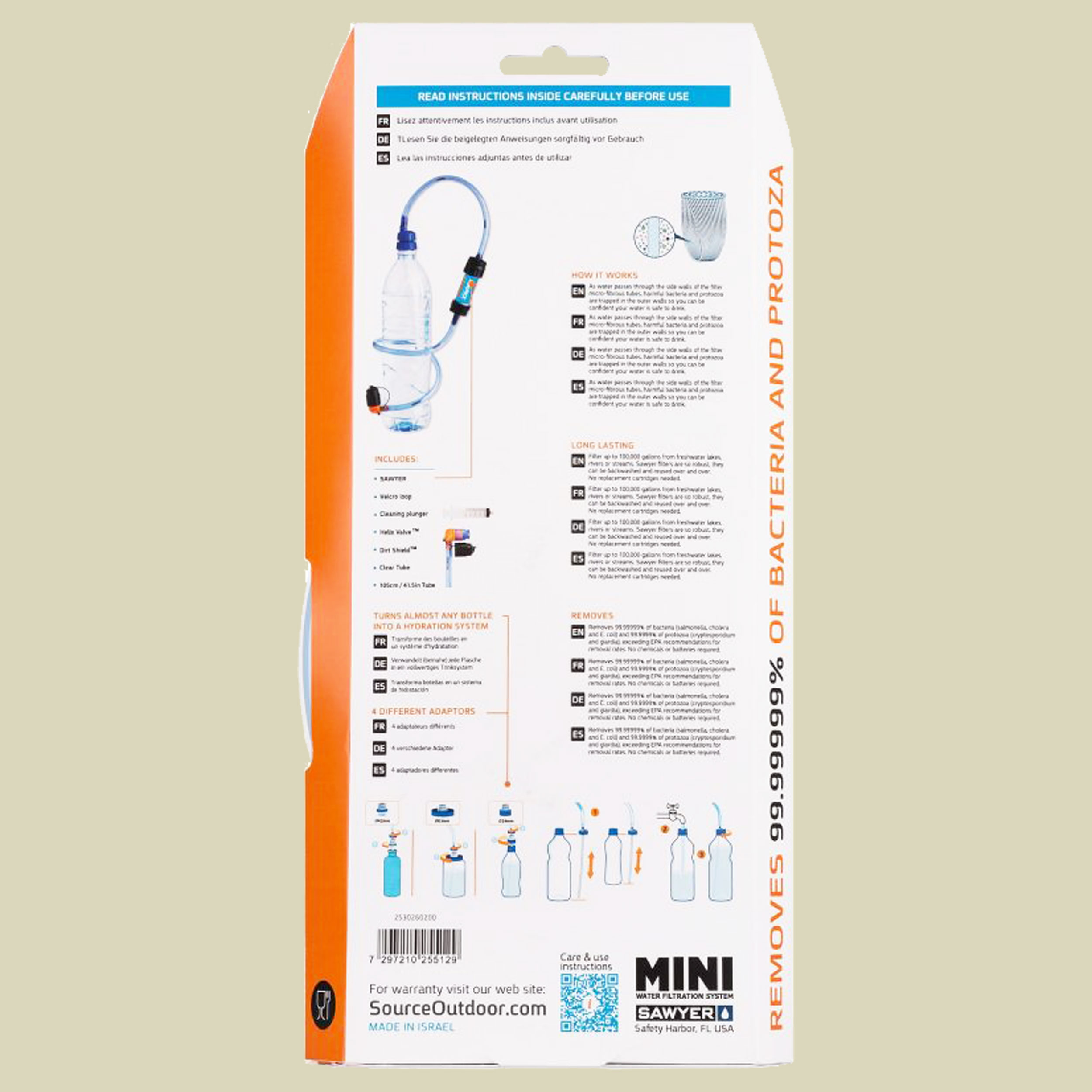 Convertube+Sawyer Filter Farbe:transparent blue