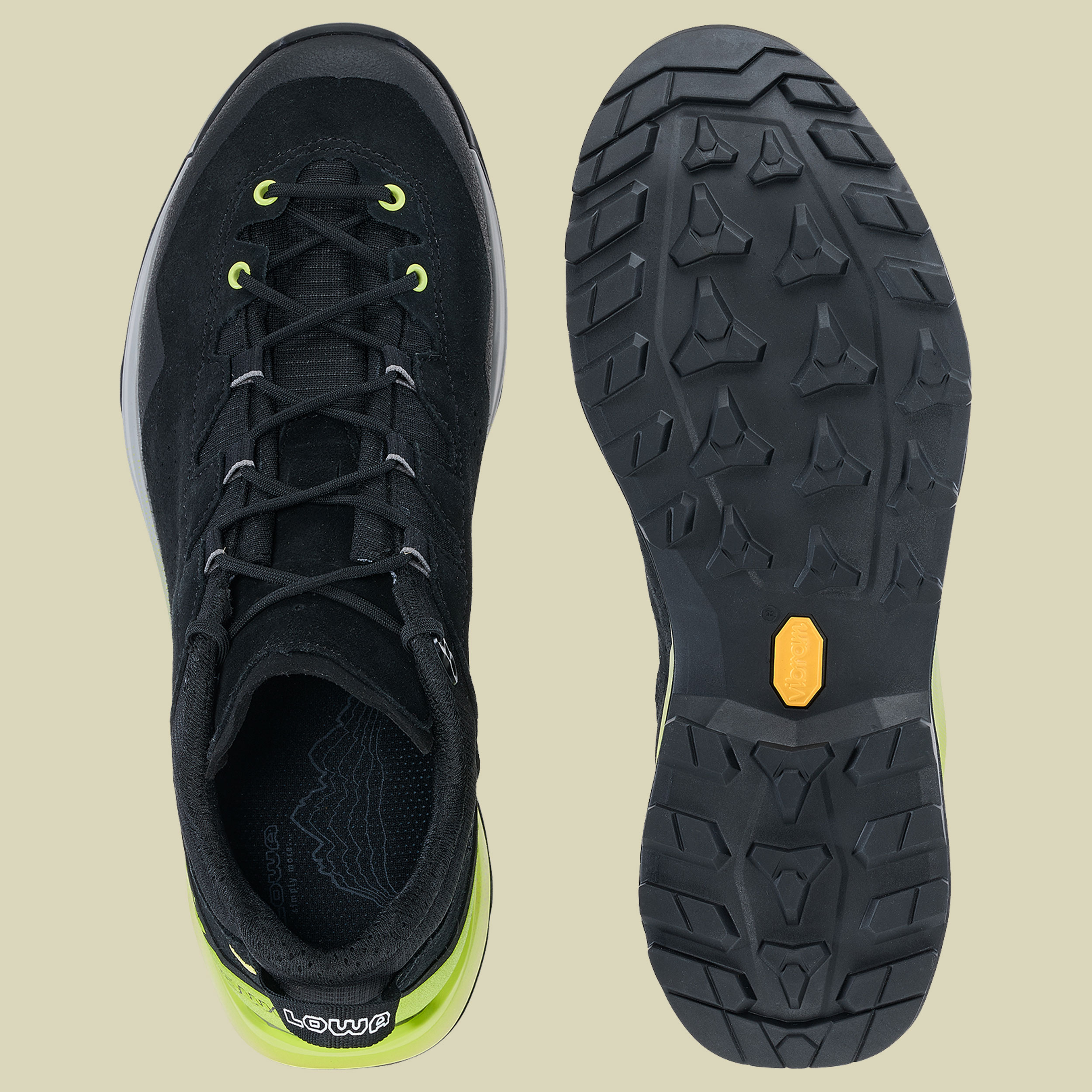 Lowa Explorer GTX Lo Men UK 9 schwarz - schwarz/limone