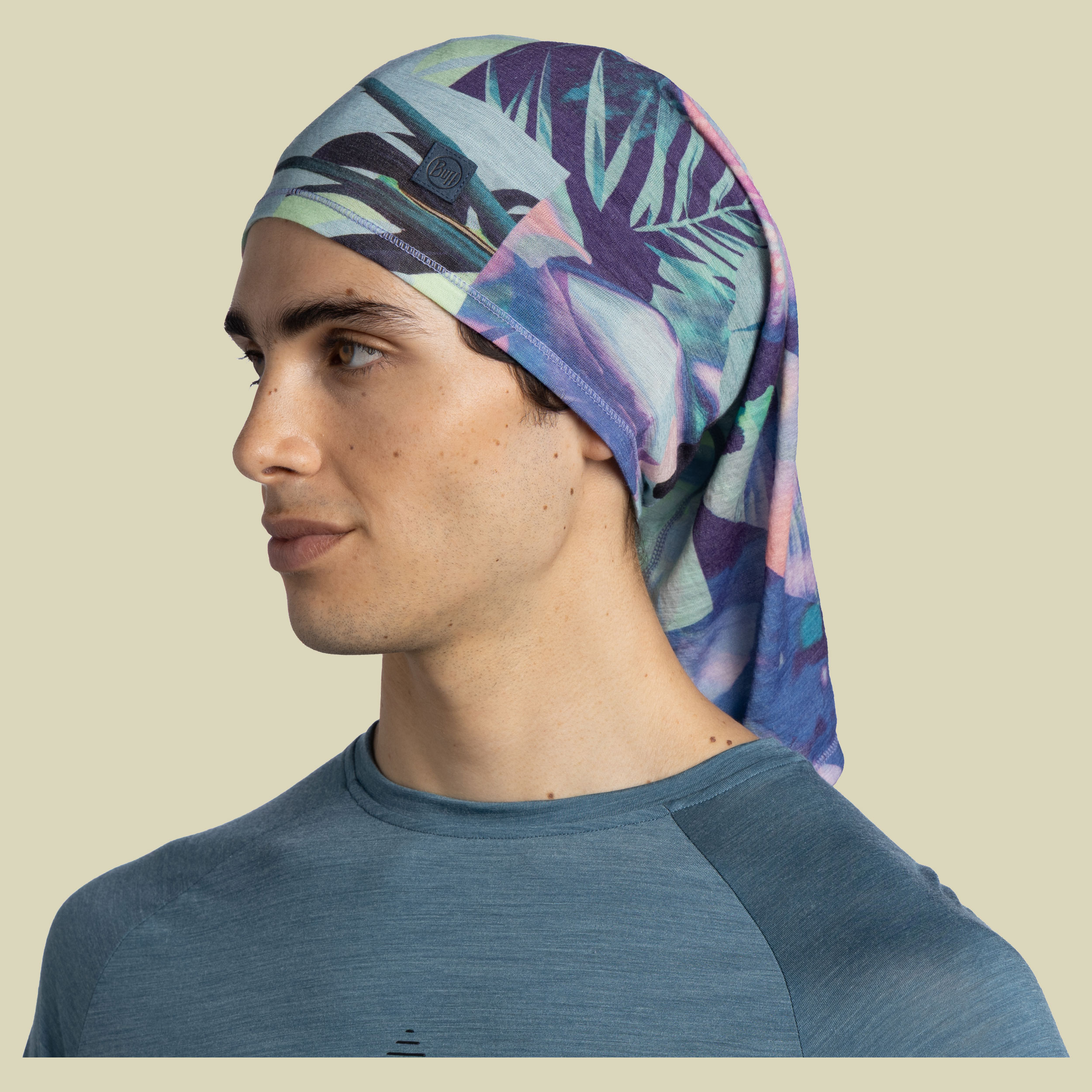 Merino Lightweight Digital Prints one size grün - akei multi