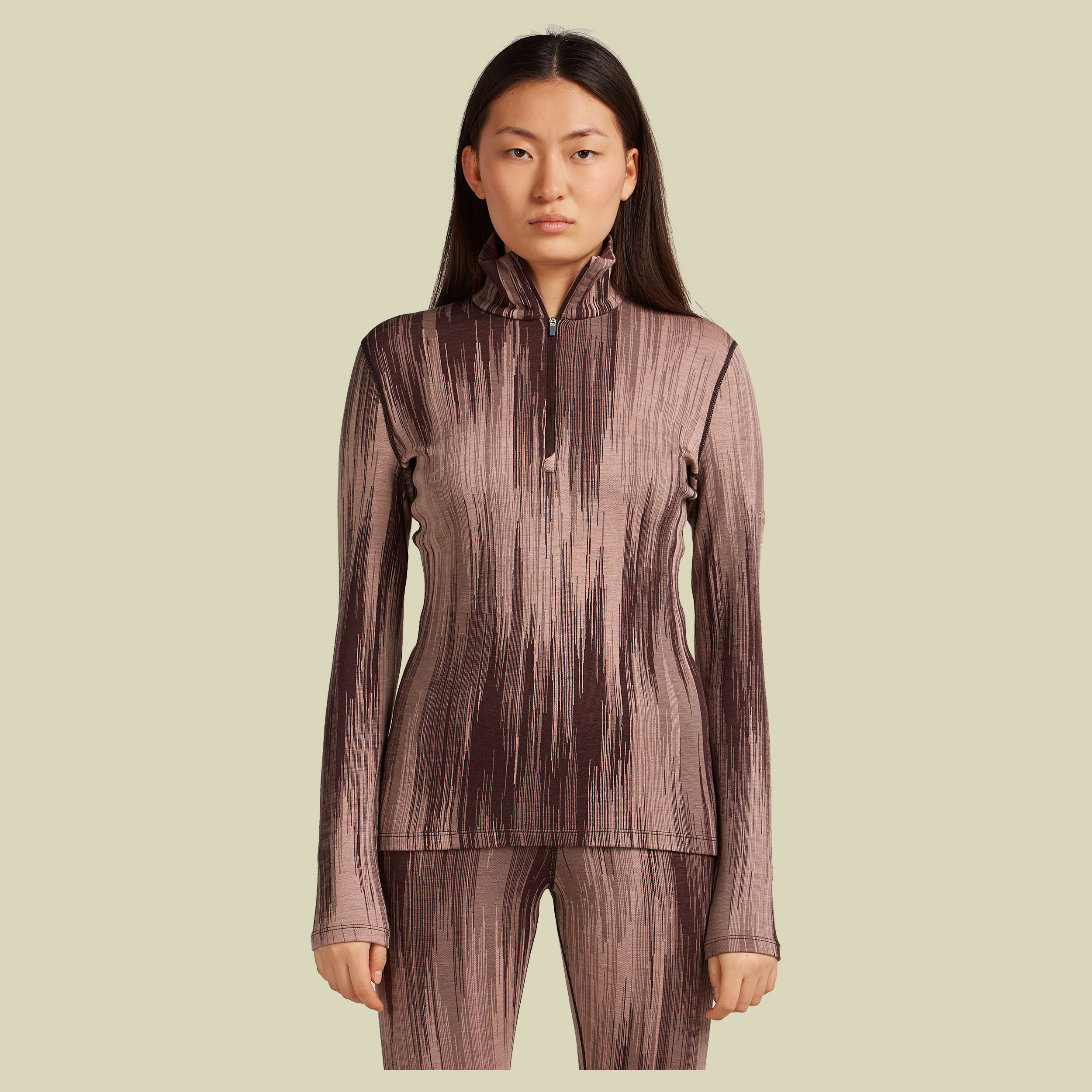 Merino 260 Vertex LS Half Zip Peak AOP Women XL rosa - java/acidpink/summit/blush/J