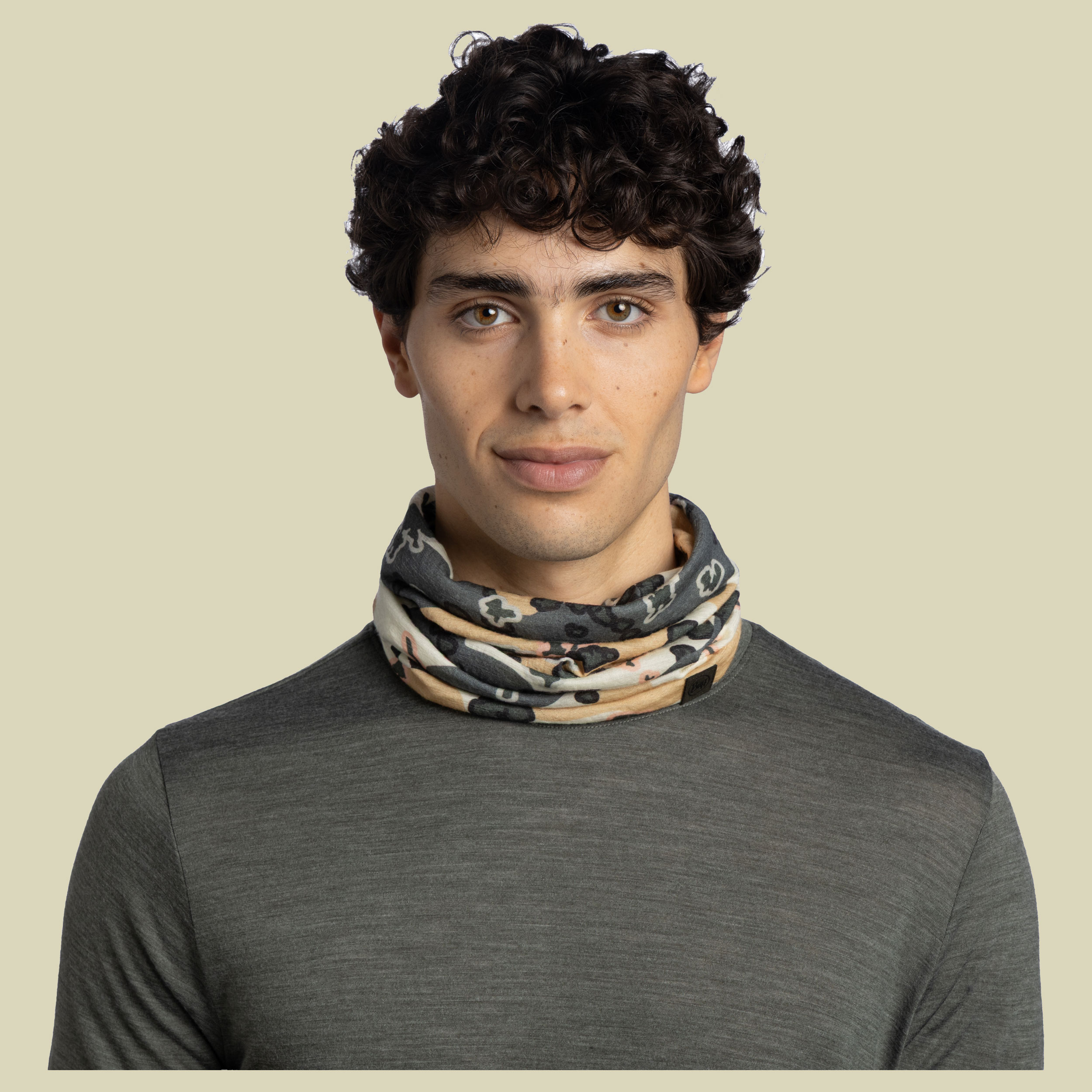 Merino Lightweight Digital Prints one size beige - ugal multi