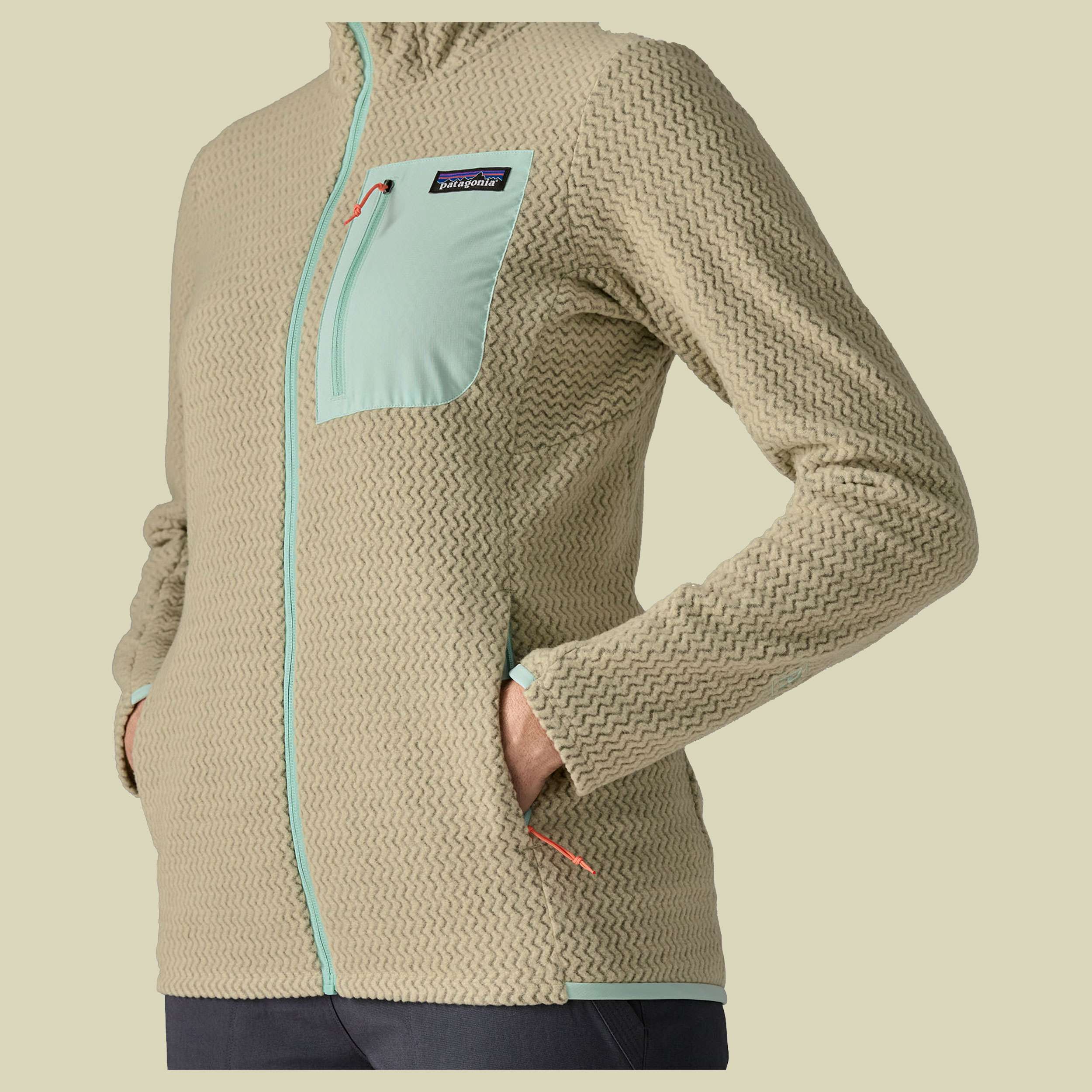 R1 Air Full-Zip Hoody Women grau II XL - weathered stone