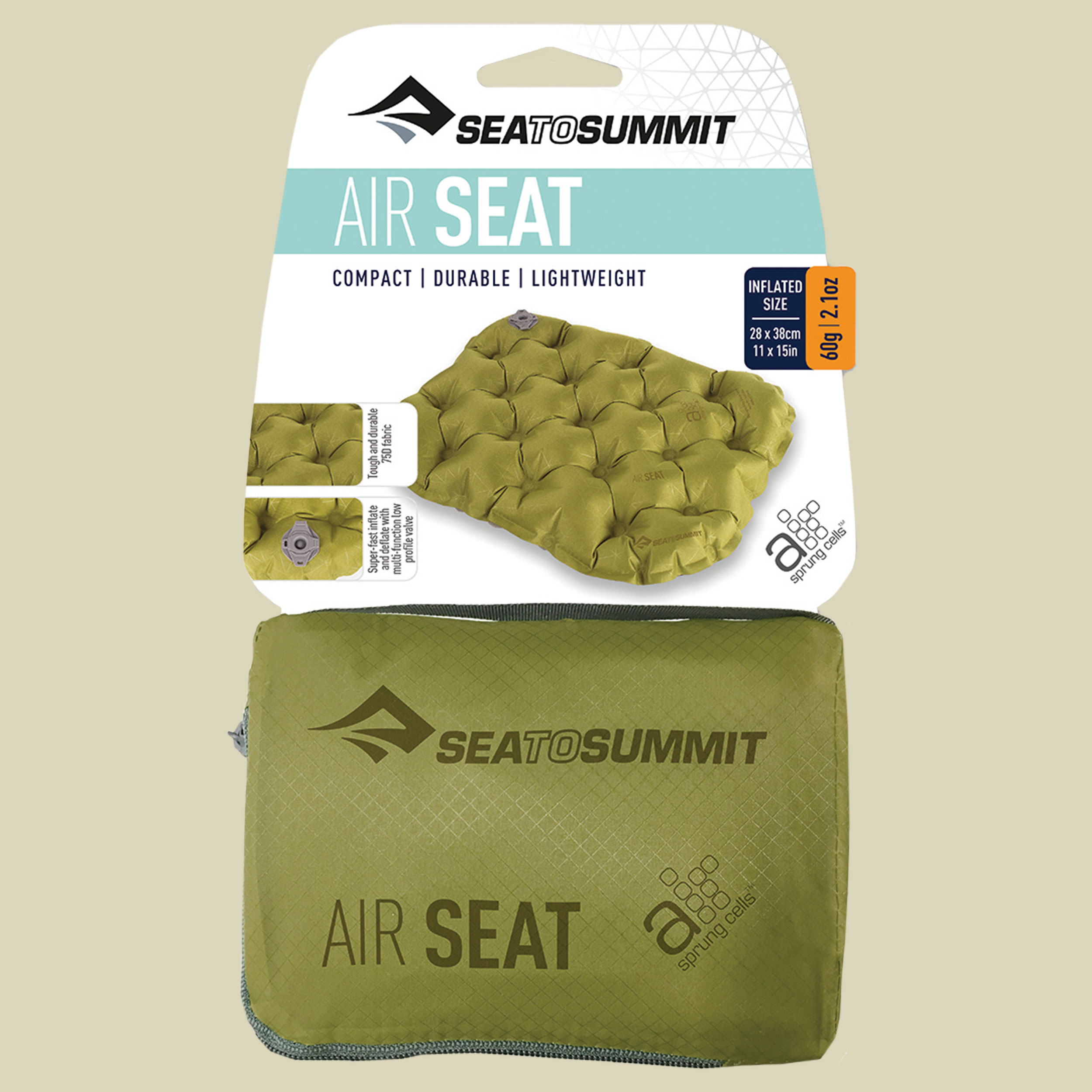 Air Seat Maße 30 x 28 x 6 cm Farbe olive