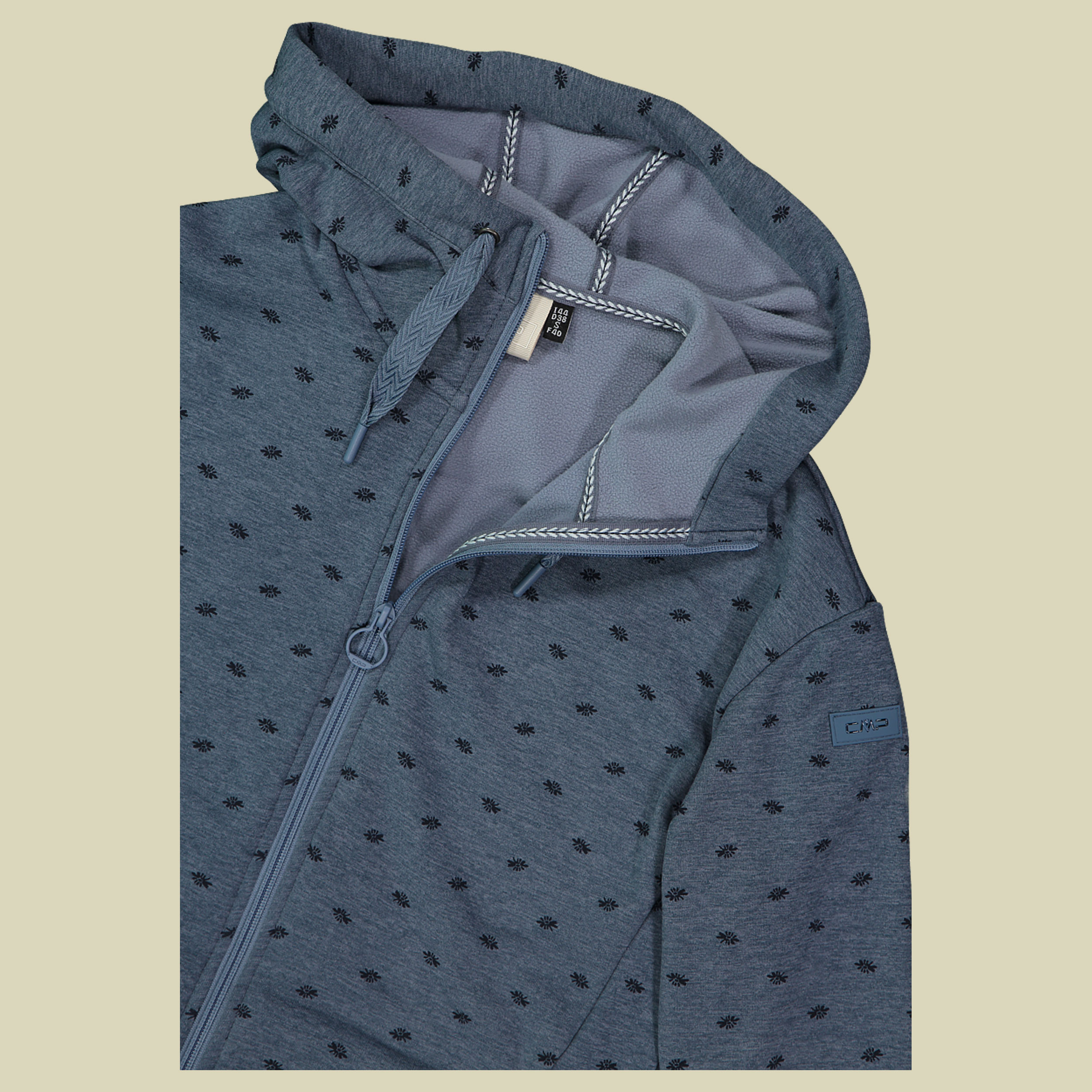 Woman Jacket Fix Hood Stretch Performance 42 blau - Farbe space meliert