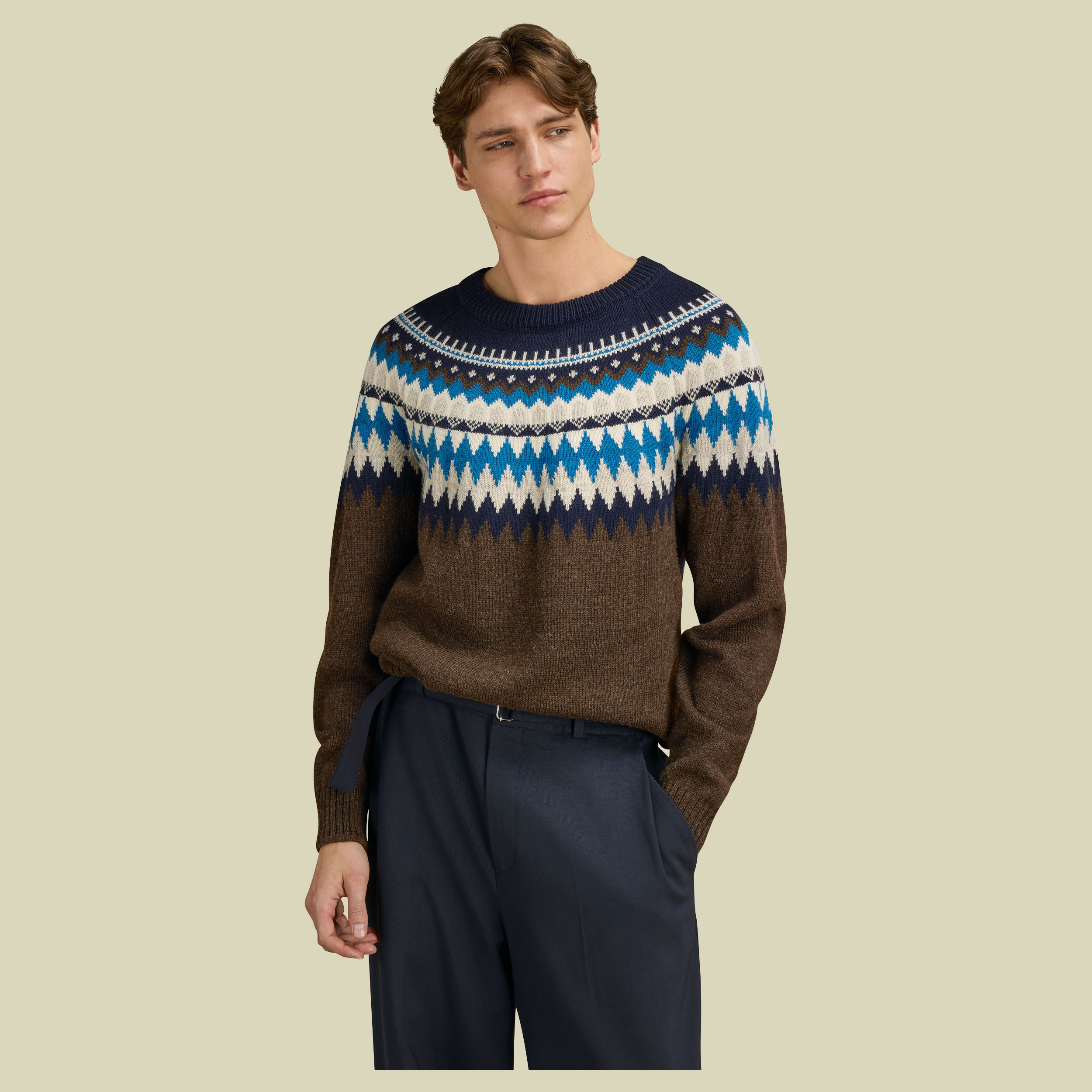 Losna Masc Sweater Men XL braun - coffee navy