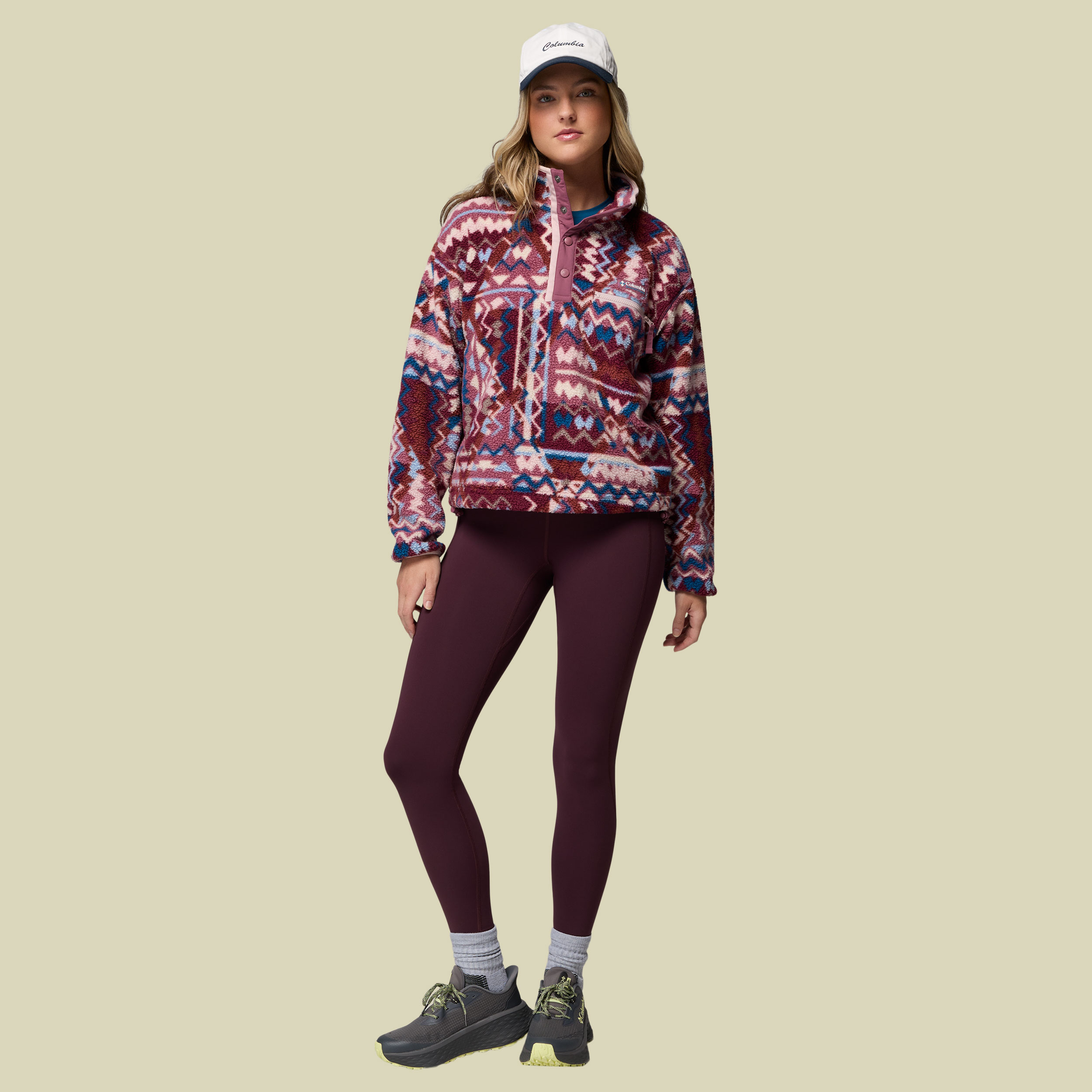 Helvetia II Printed Cropped Half Snap Women XL lila2 - antique mauve, geomix