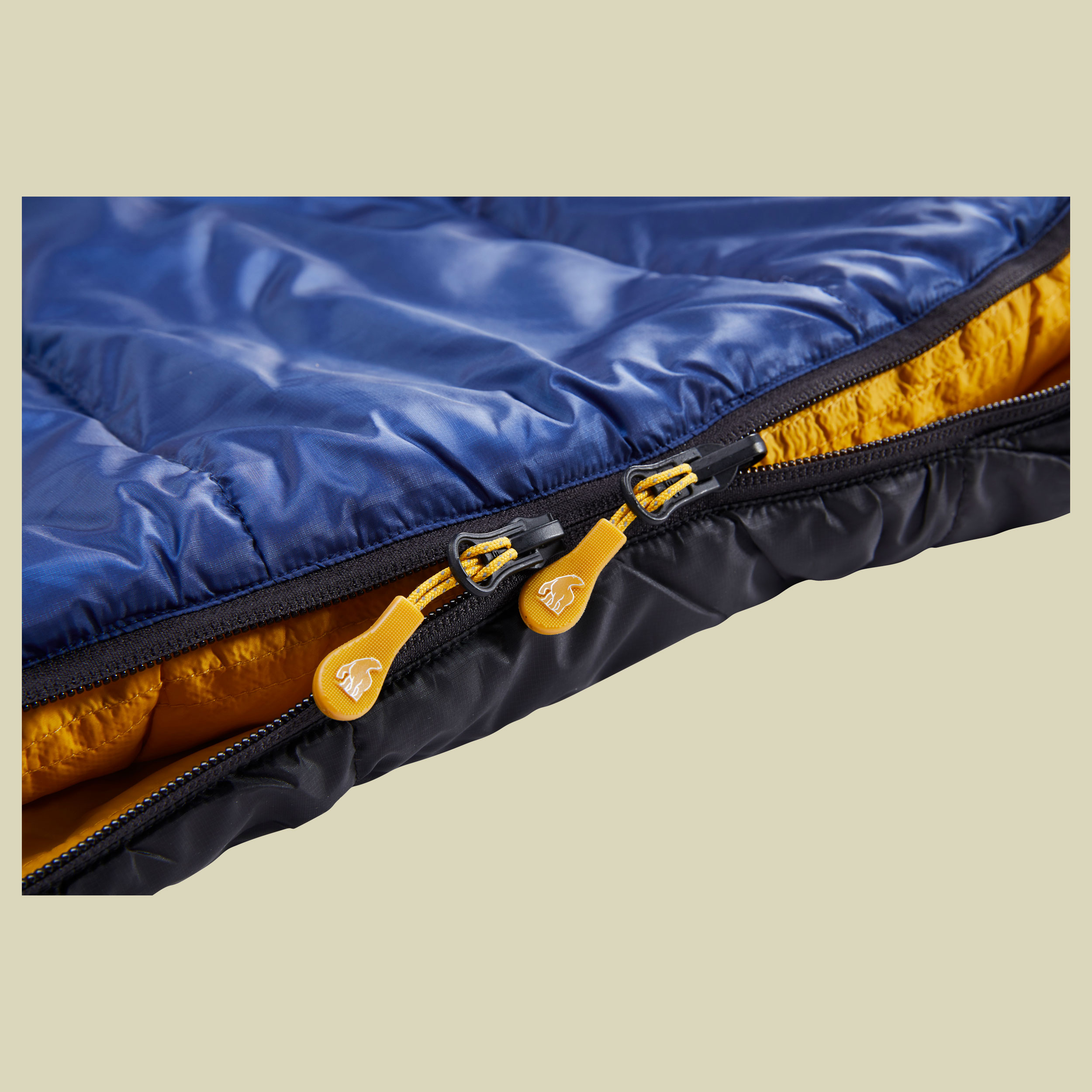 PUK -10 Mummy bis Körpergröße 205 cm (XL) Farbe true navy/mustard yellow/black , Reißverschluss links
