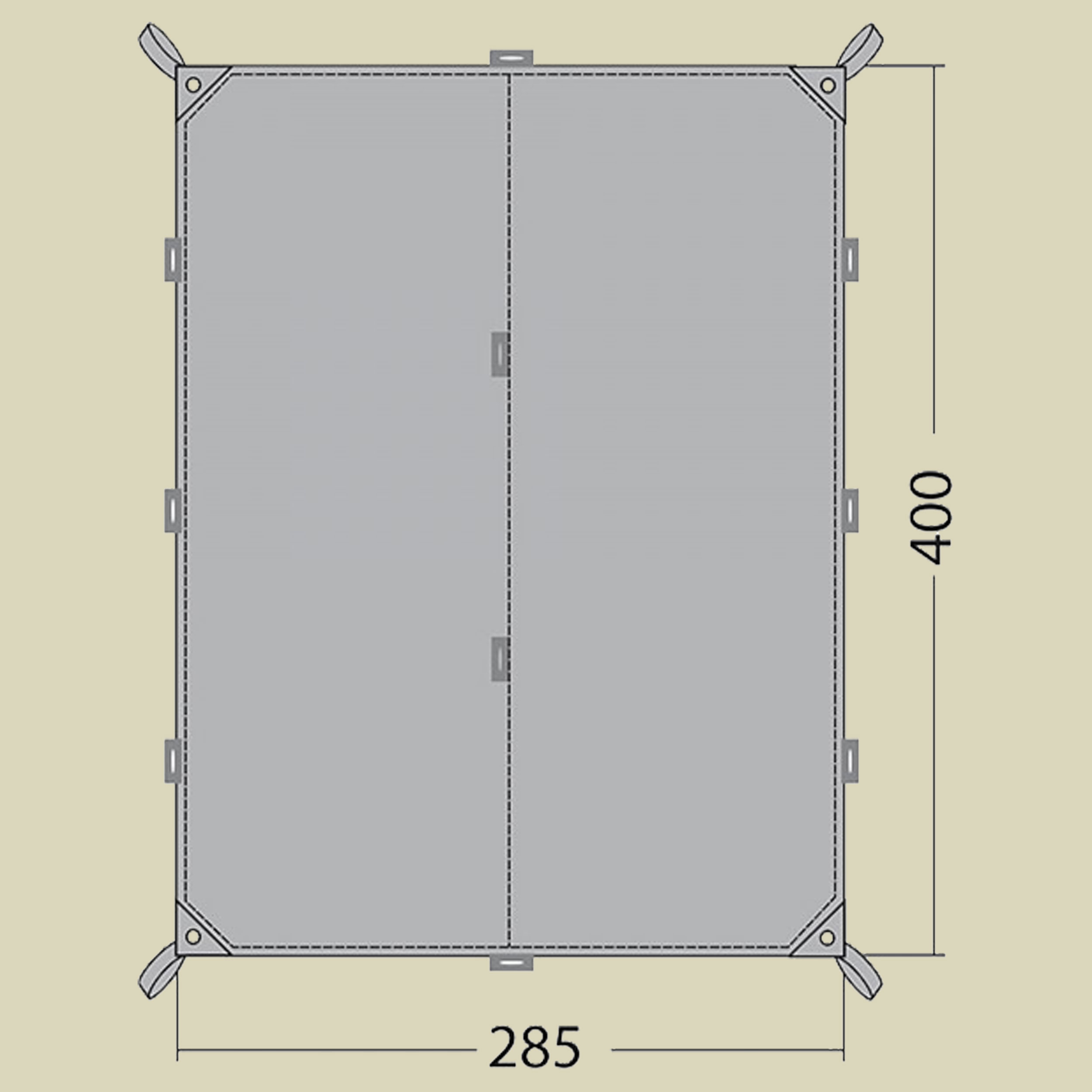 Tarp 4 Simple Maße: 285 x 400 cm Farbe assorted