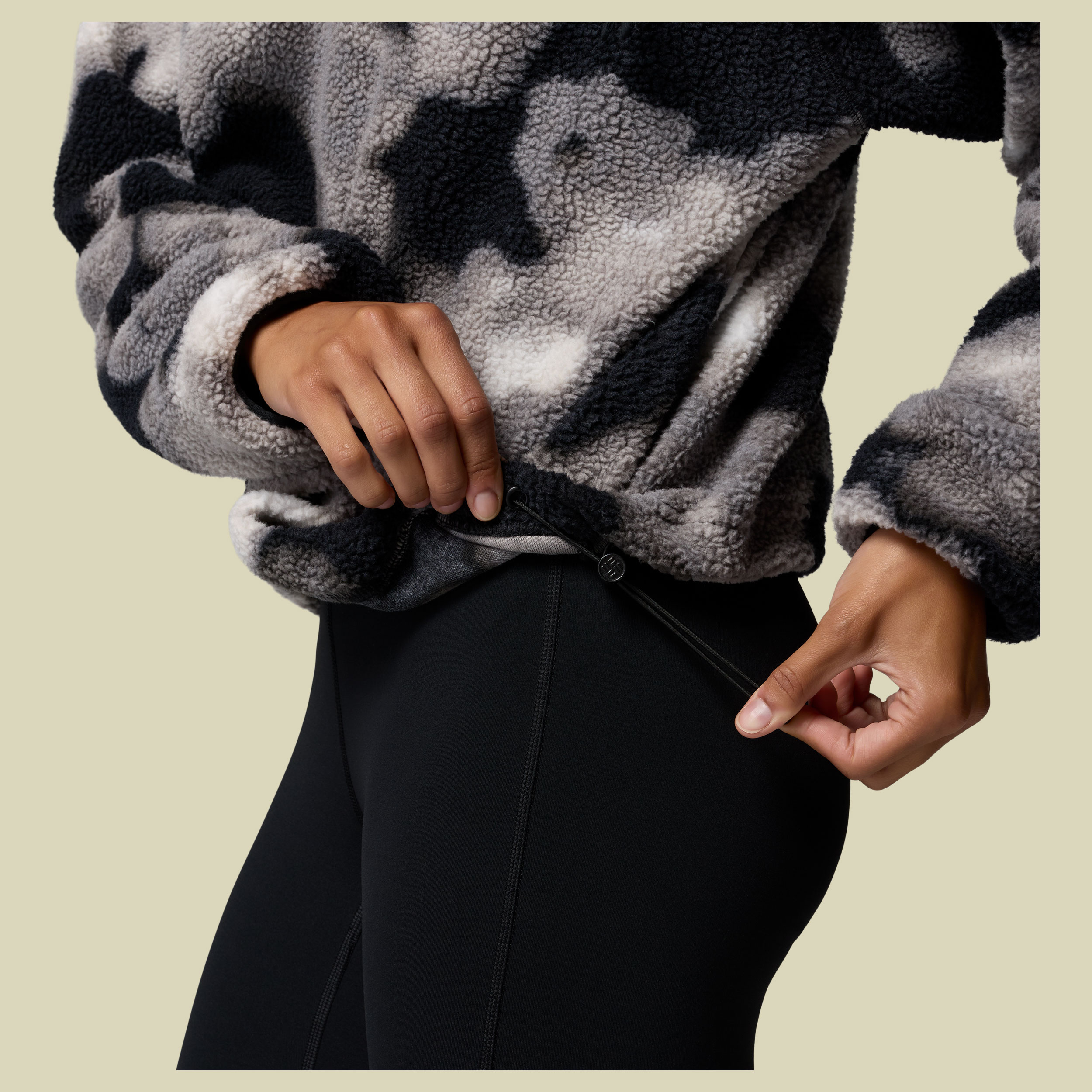 Helvetia II Printed Cropped Half Snap Women XL schwarz - black, dyeflower