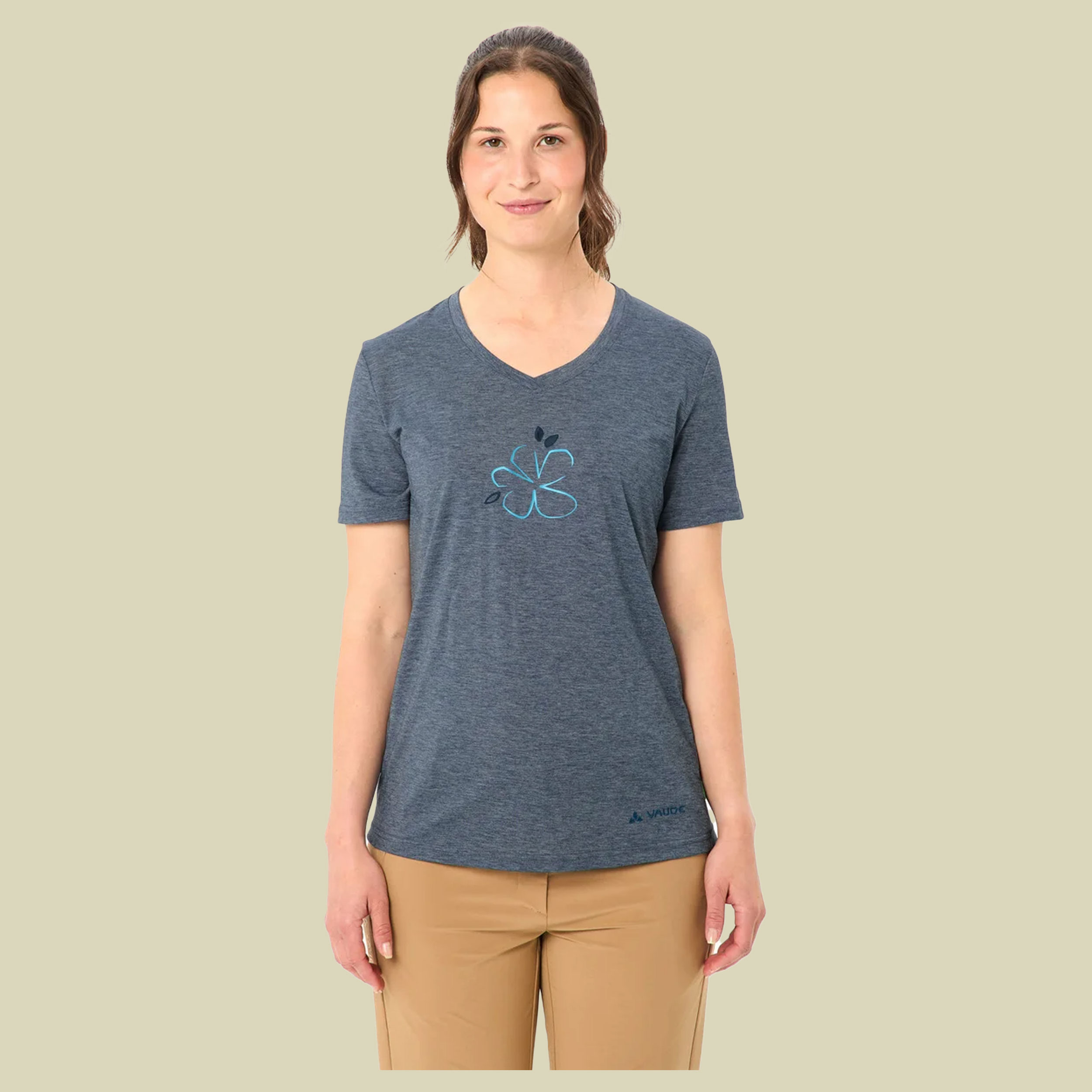 Skomer Print T-Shirt III Women 36 blau - dark sea uni