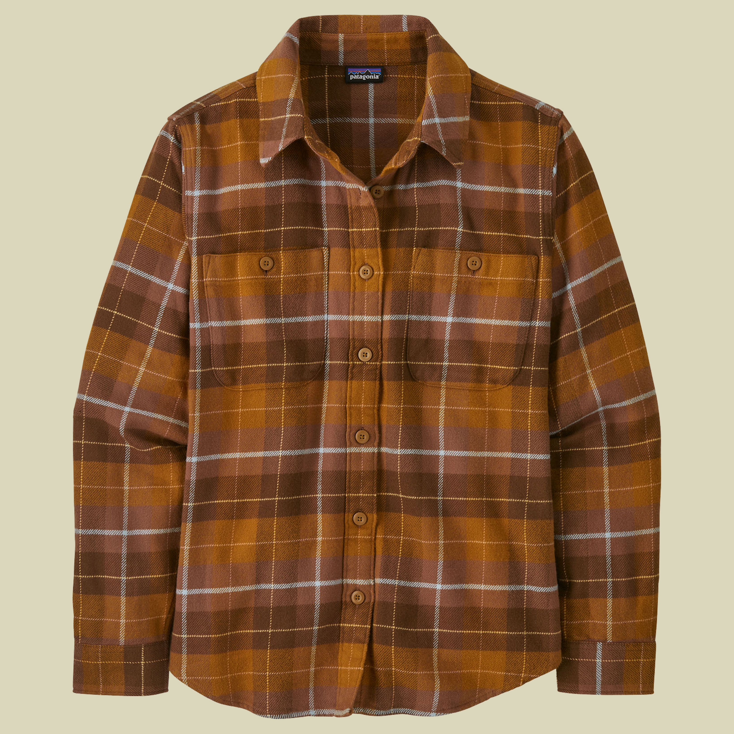 Fjord Flannel Shirt Women L braun - happy camper: shelter brown