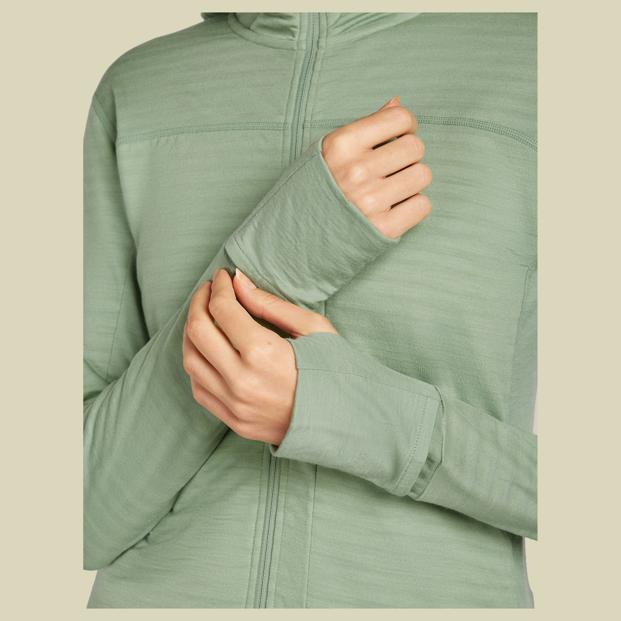 Merino Blend 300 RealFleece™ Descender LS Zip Hoodie Women XL grün - seaglass