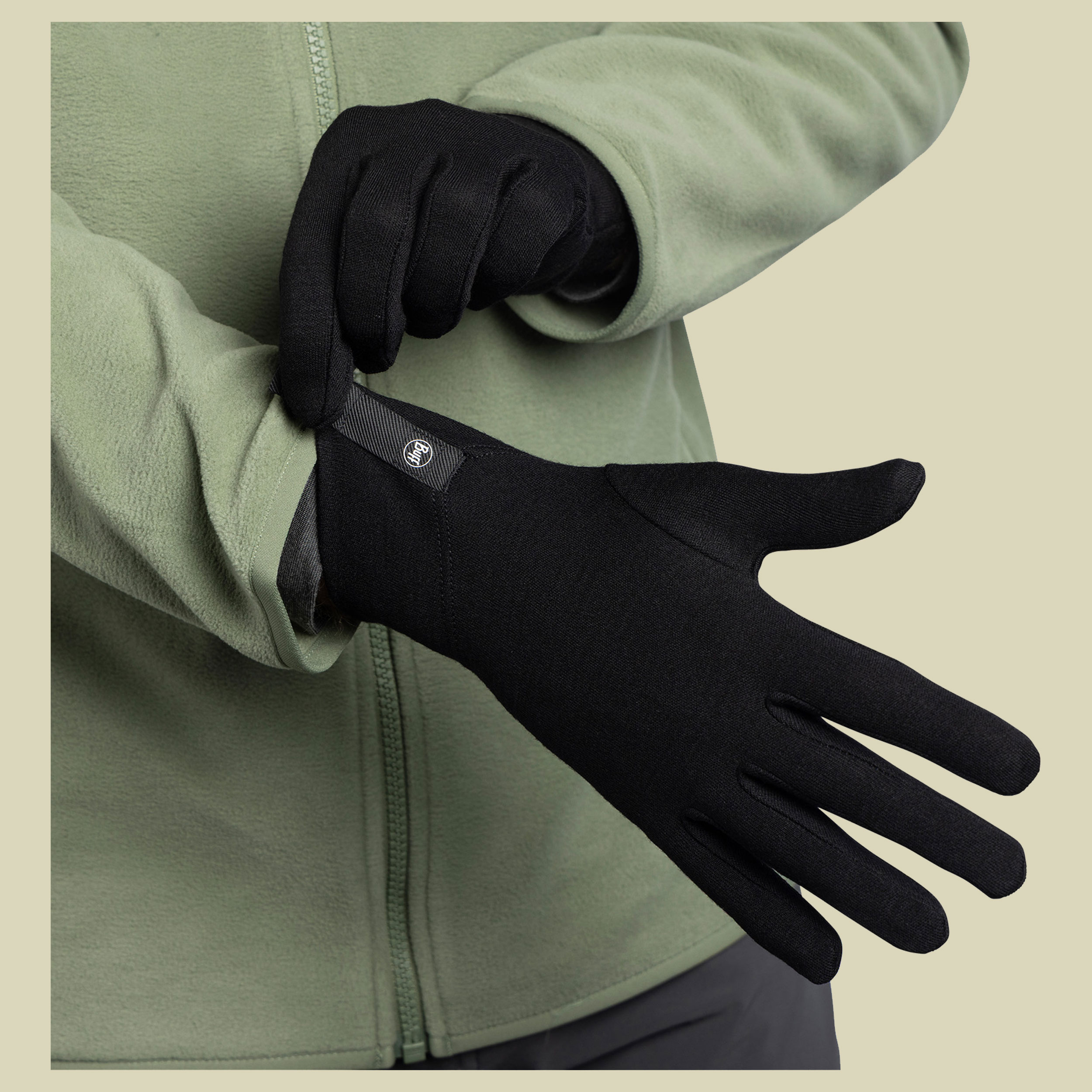 Merino Midweight Gloves L schwarz - GW black