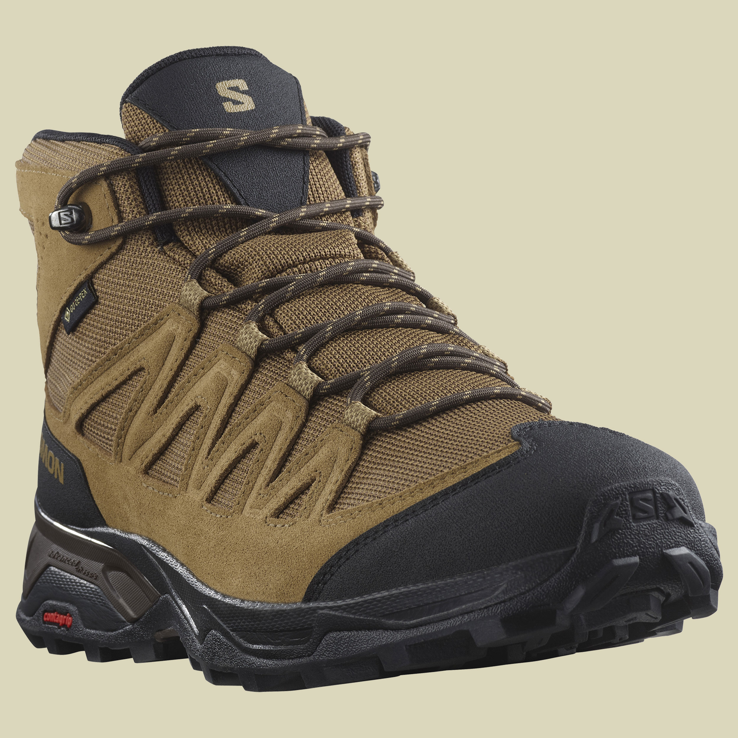 X Ward Leather Mid GTX Men Größe UK 8,5 Farbe kangaroo/black/dull gold