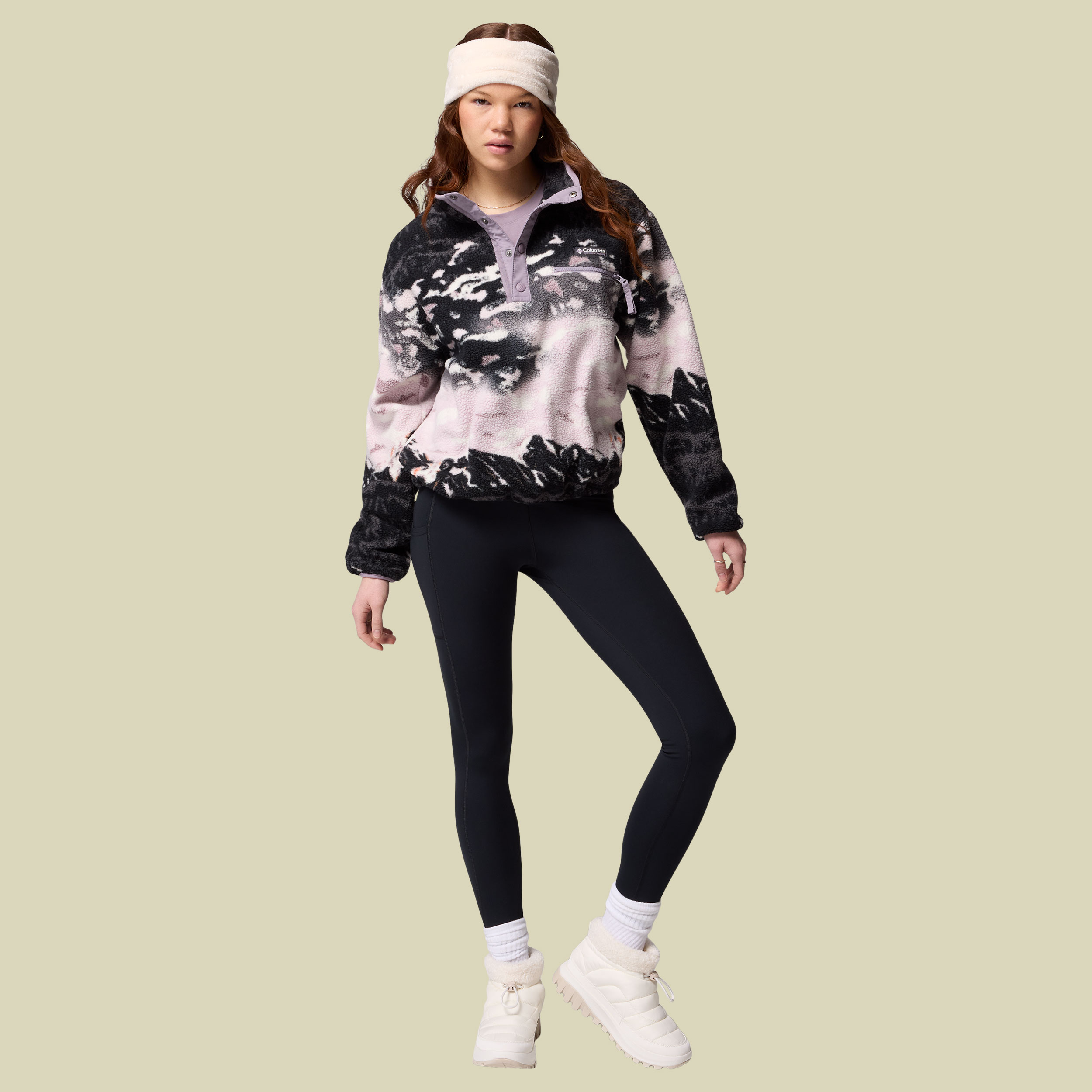 Helvetia II Printed Cropped Half Snap Women XS mehrfarbig dunkelbraun - Farbe shale purple sisters