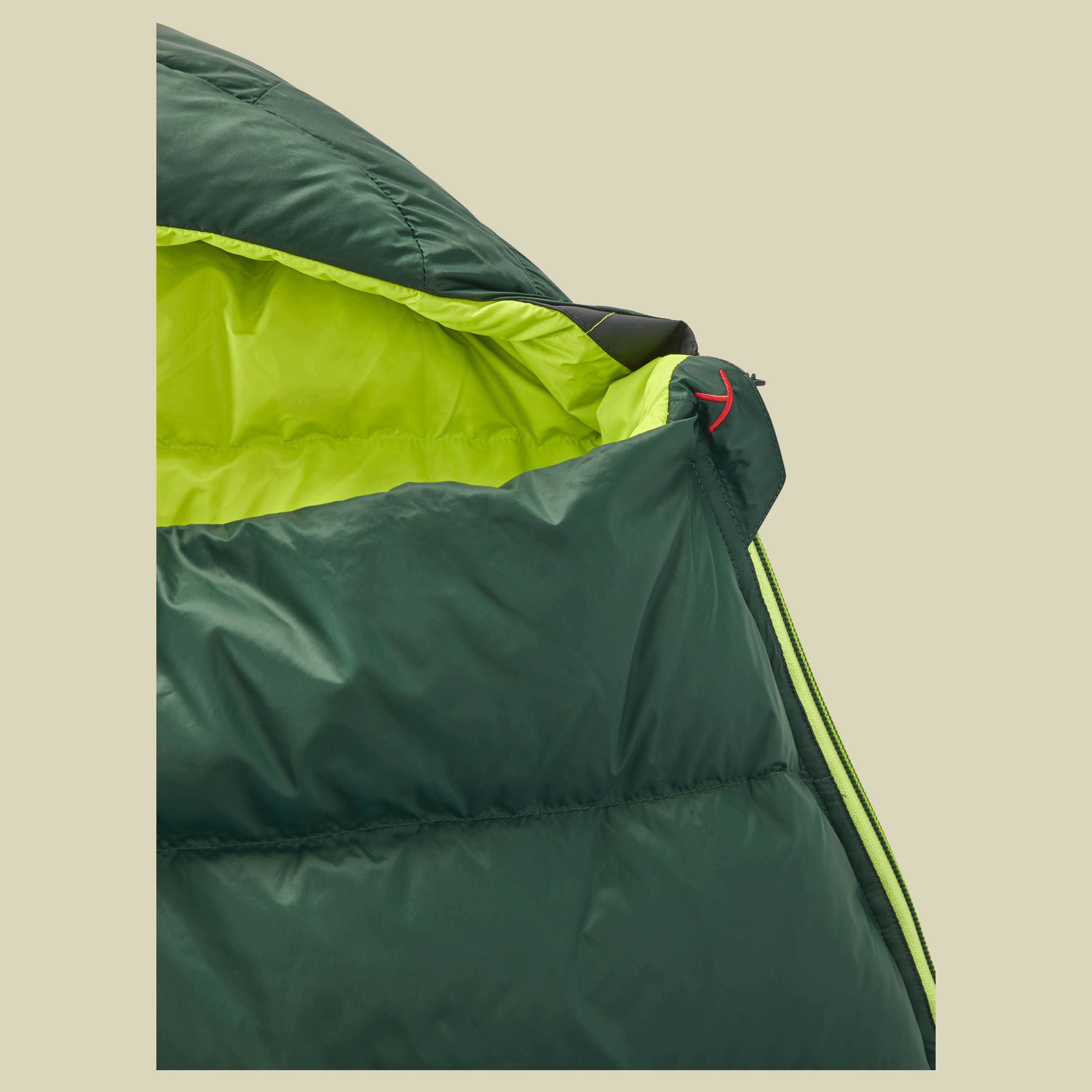 Tension Comfort 300 bis Körpergröße 190 cm (L) Farbe scarab-lime , Reißverschluss links