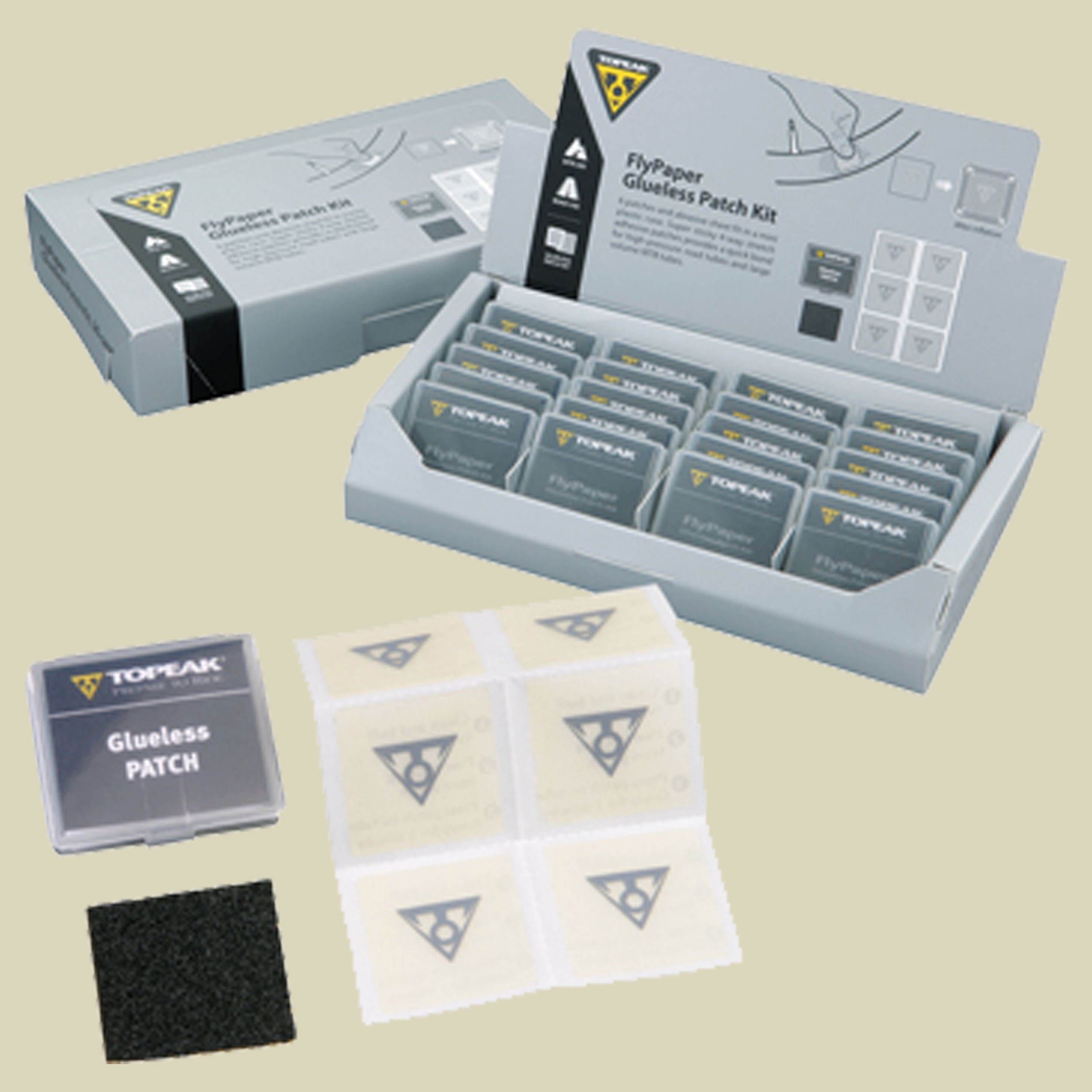 Topeak Flypaper Glueless Patch Kit Fahrradflicken selbstklebend naturzeit