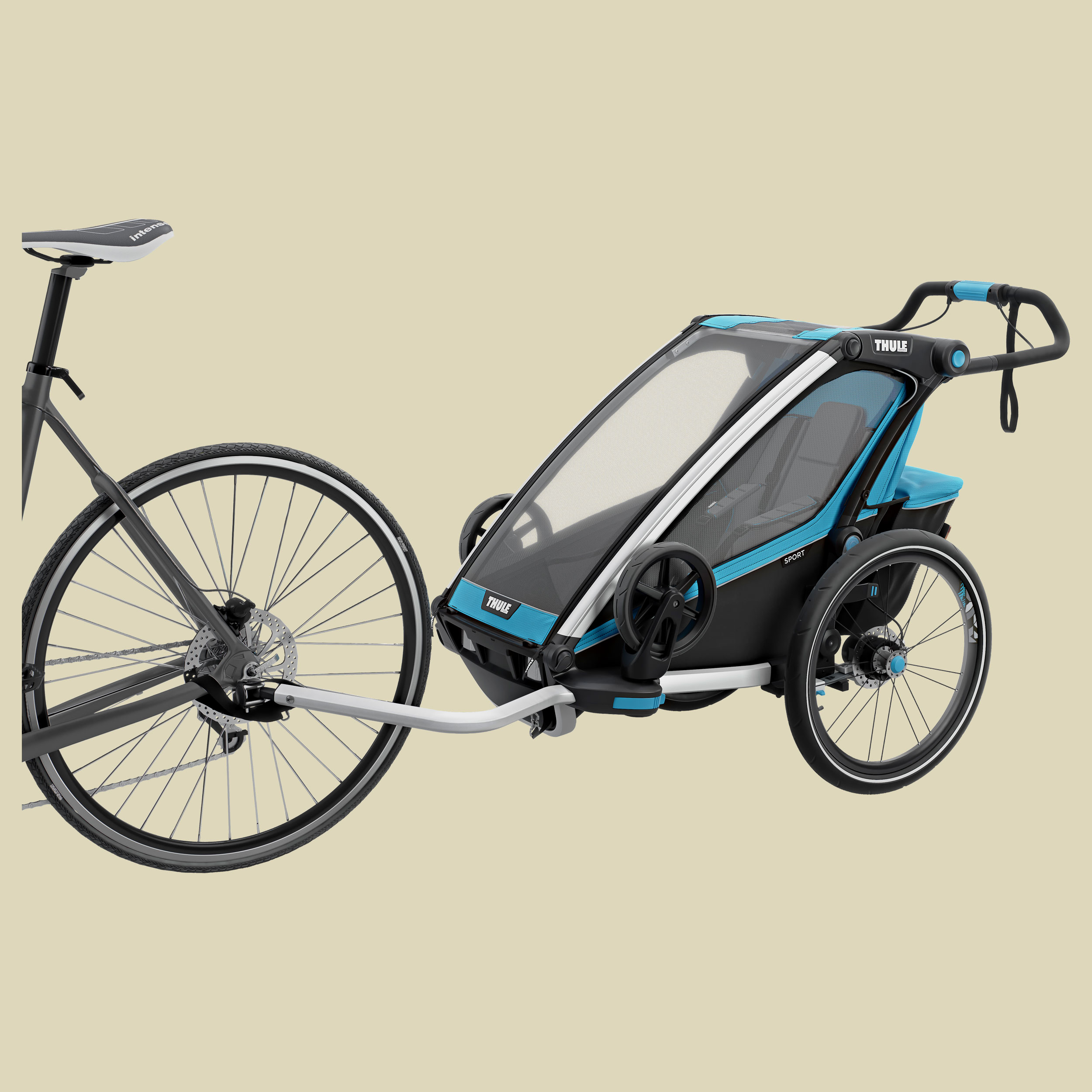Chariot Sport 1 mit StVZO-Beleuchtung Farbe thule blue/black