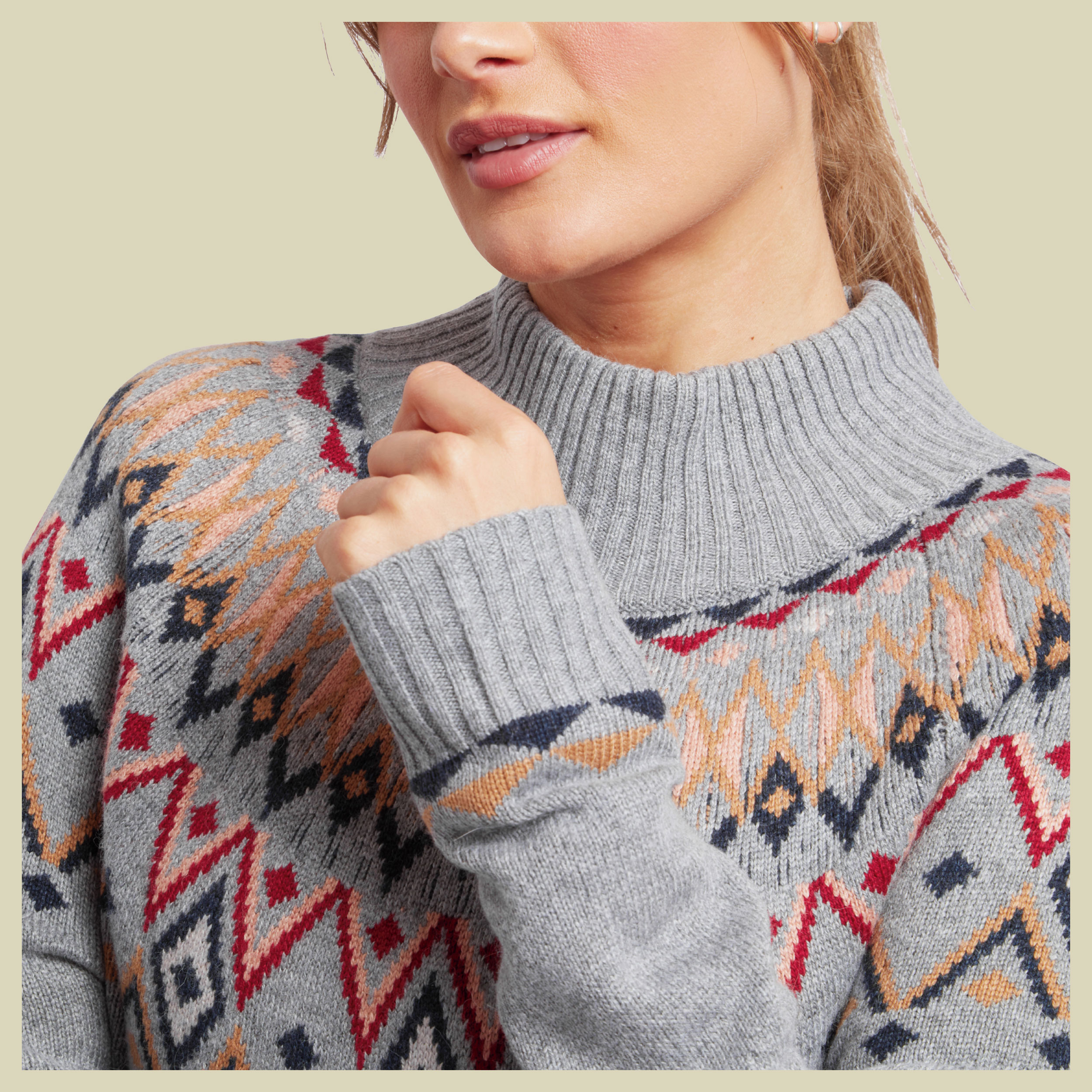 Indu Eco Mock Neck Women Größe XL Farbe monsoon grey