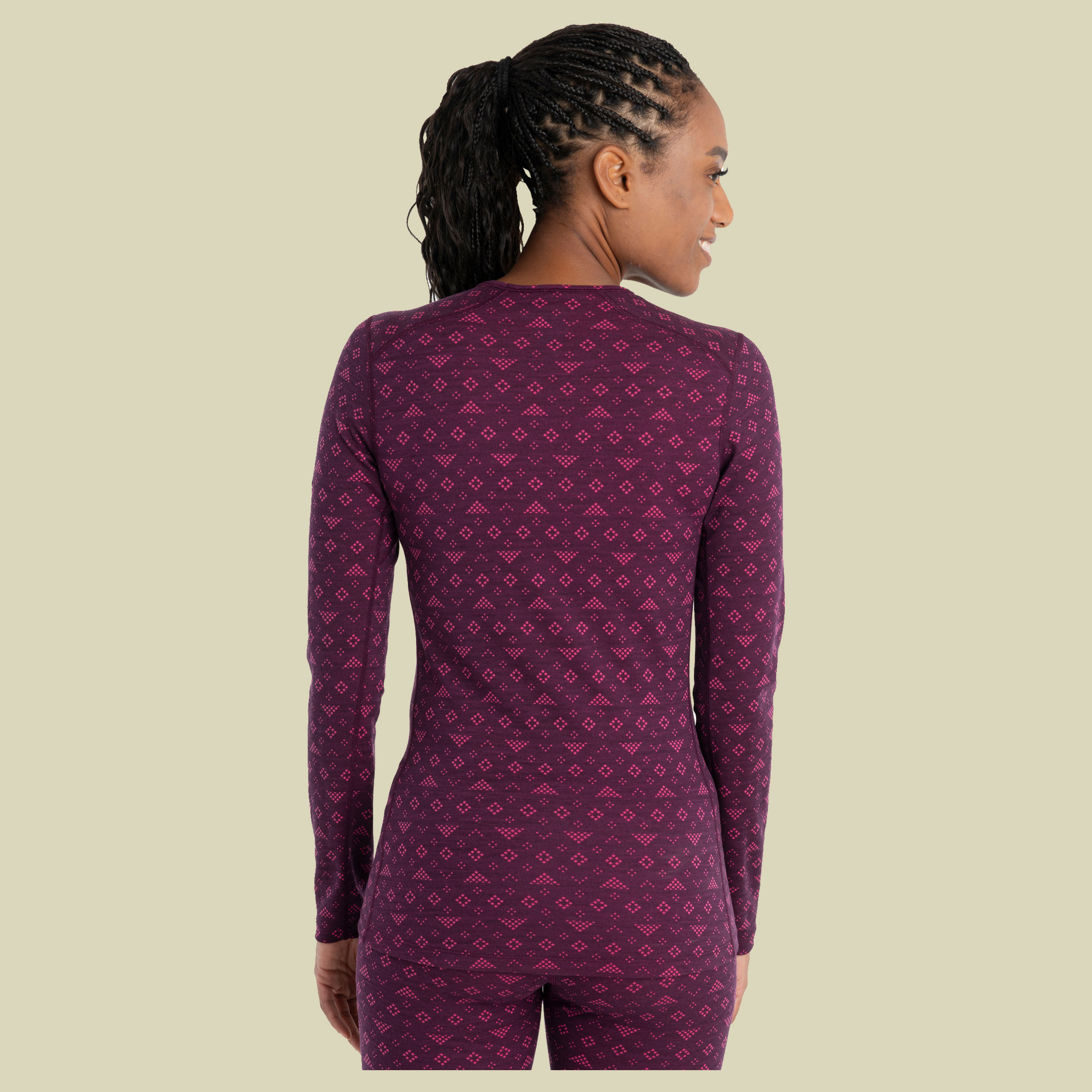 Merino 200 Oasis LS Crewe First Snow Women Größe M  Farbe nightshade/tempo/aop