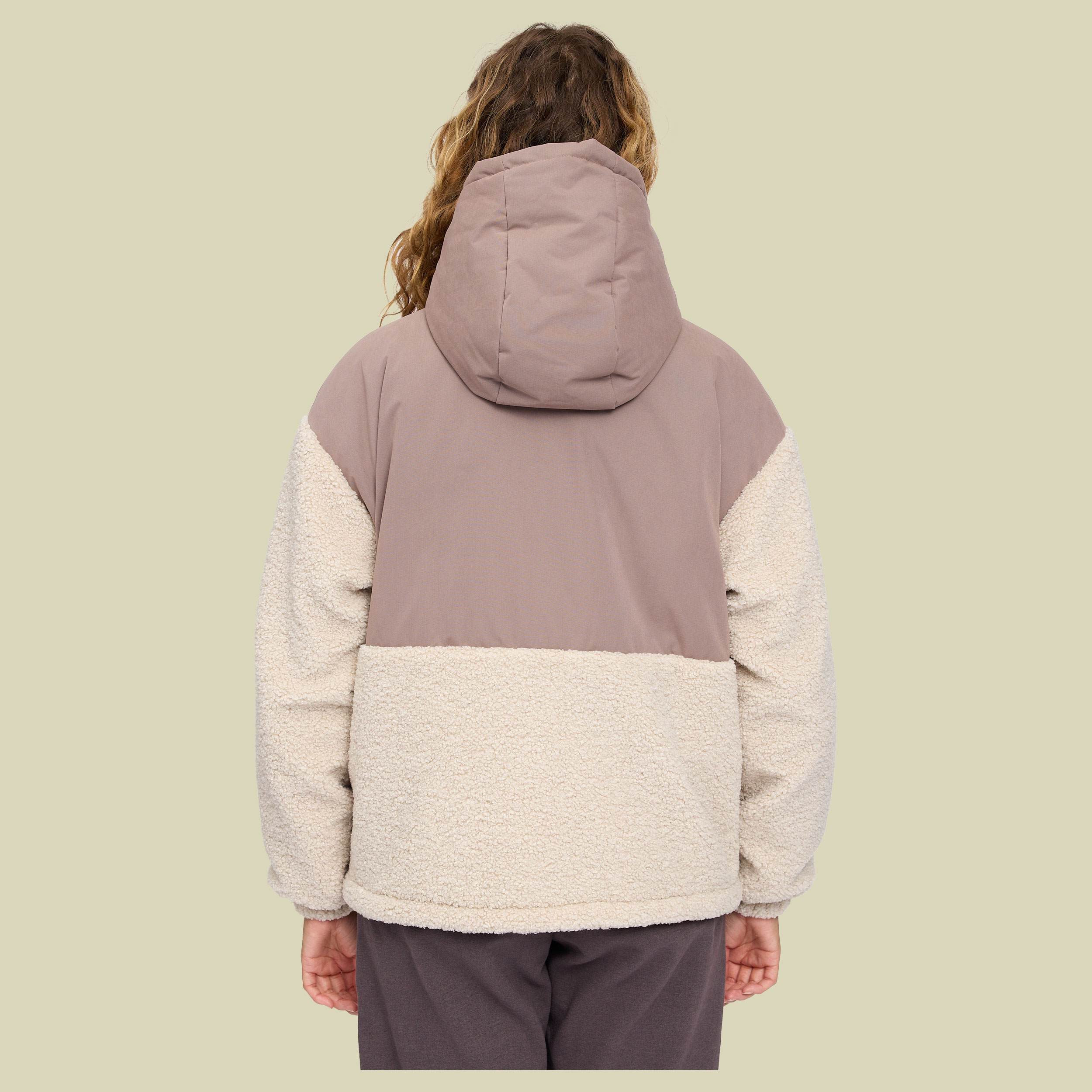Fabric Blocking Jacket Women S braun - Farbe grey brown/natural