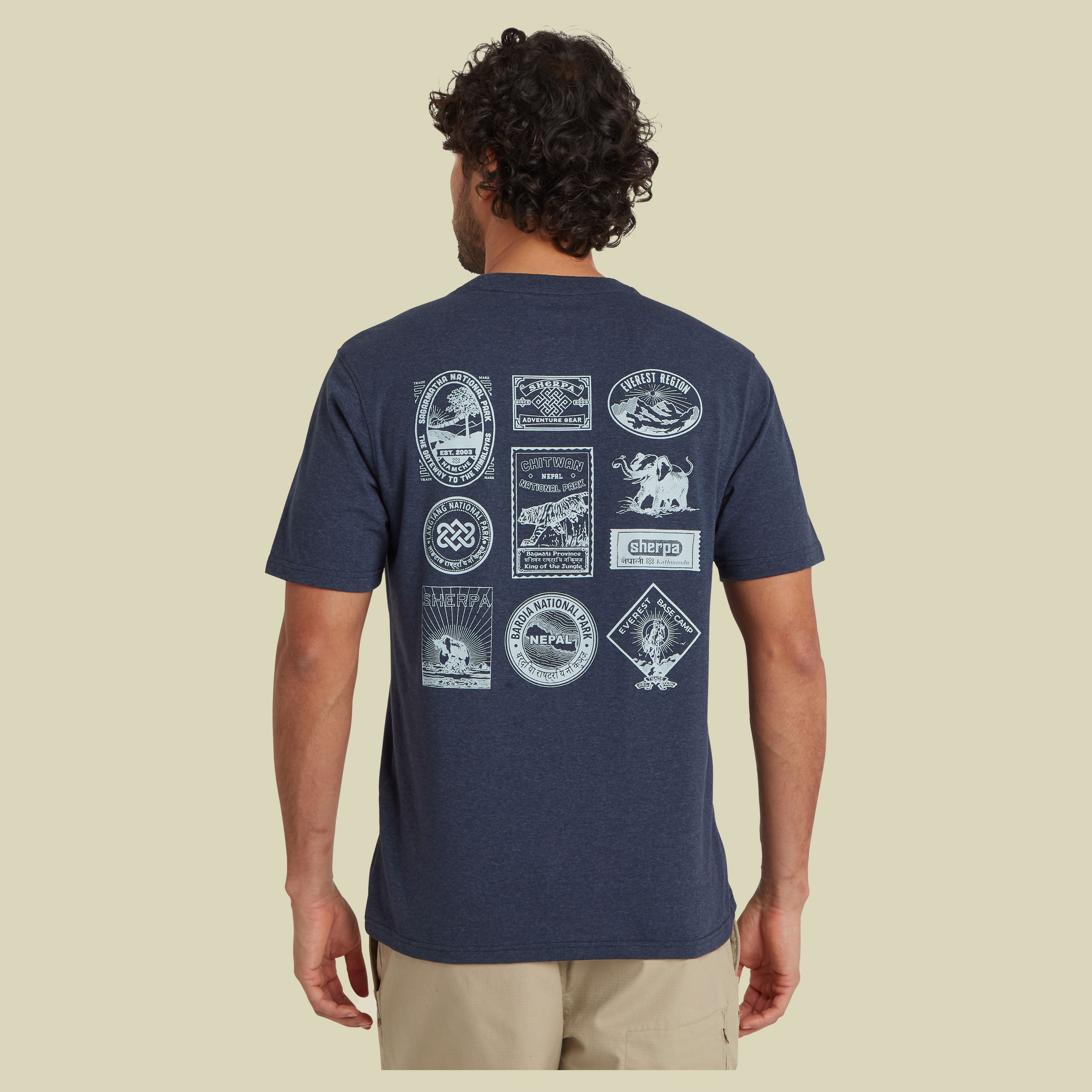 Jutnu Badge Tee Men XXL blau - Farbe rathee blue