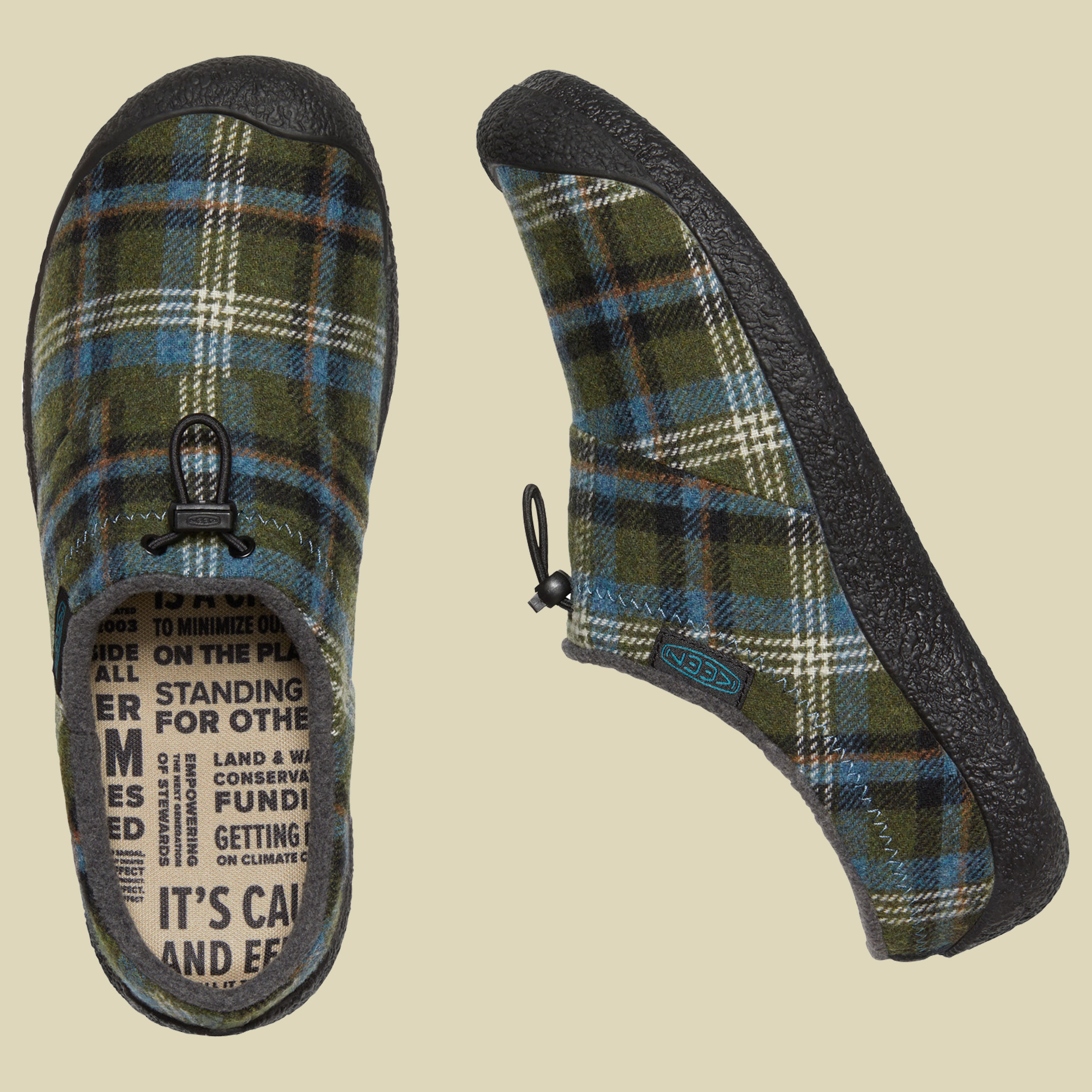 Howser III Slide Men Größe UK 8,5 Farbe green plaid/black