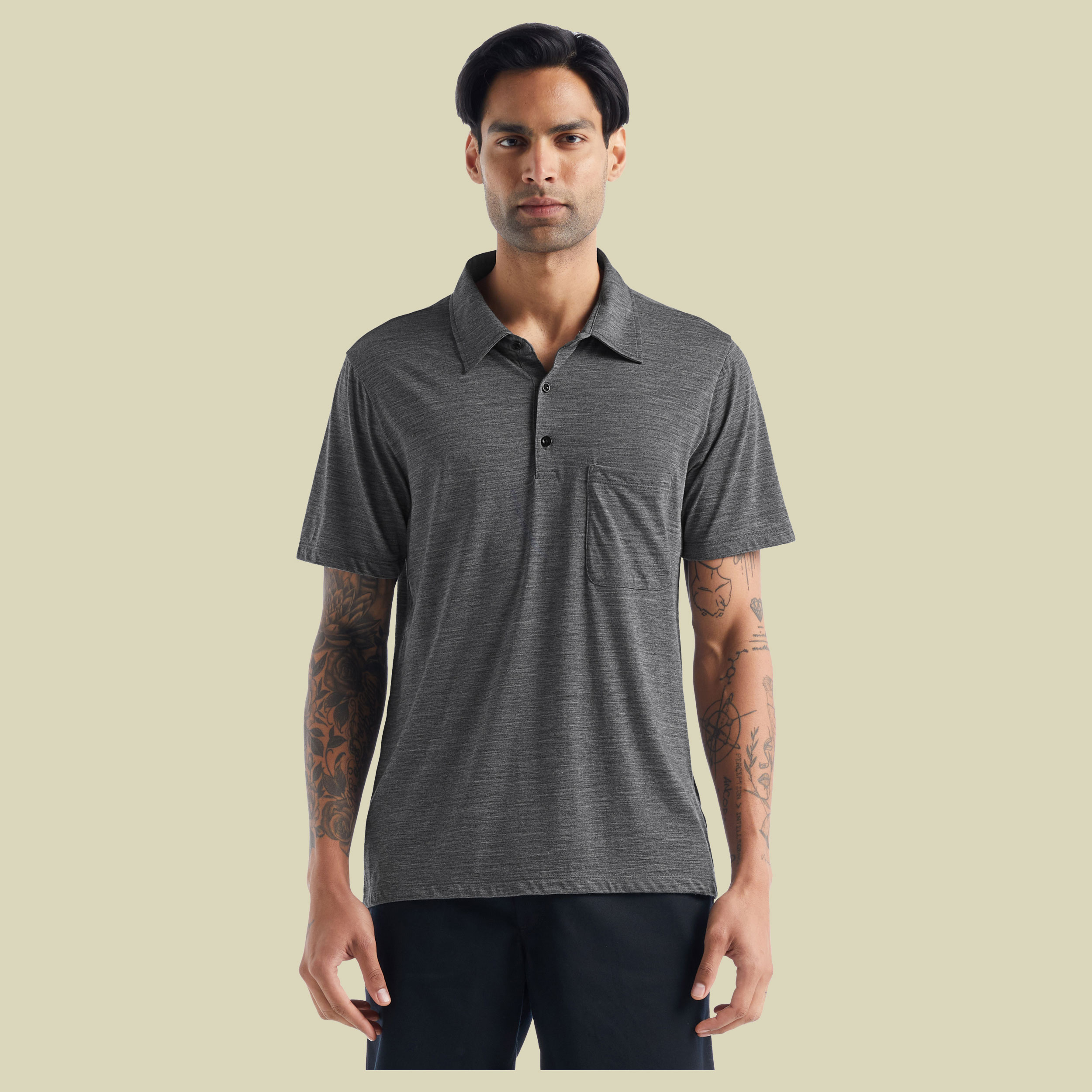 Drayden SS Polo Men L grau - gritstone HTHR