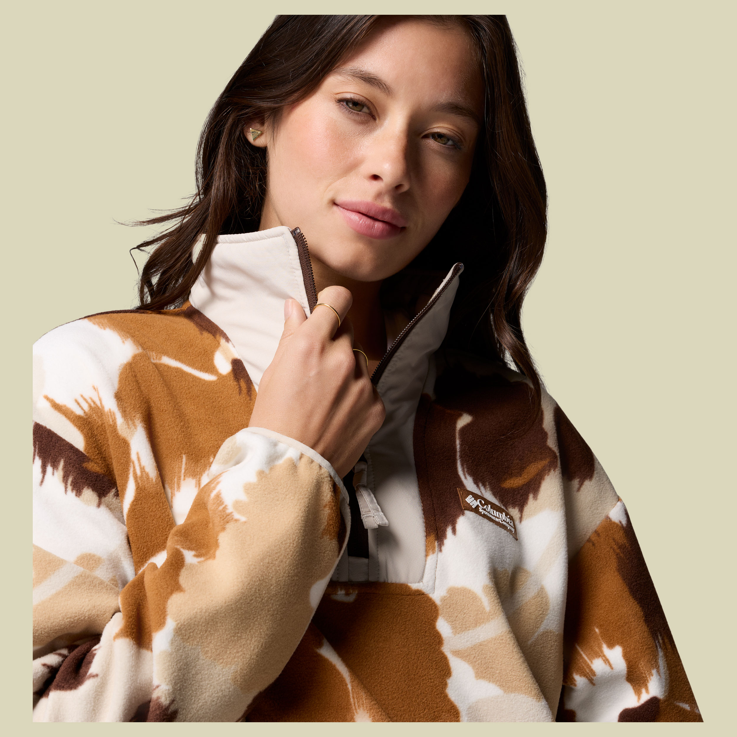 Sequoia Grove II Printed Half Zip Women XS braun - camel brown ikatbloom