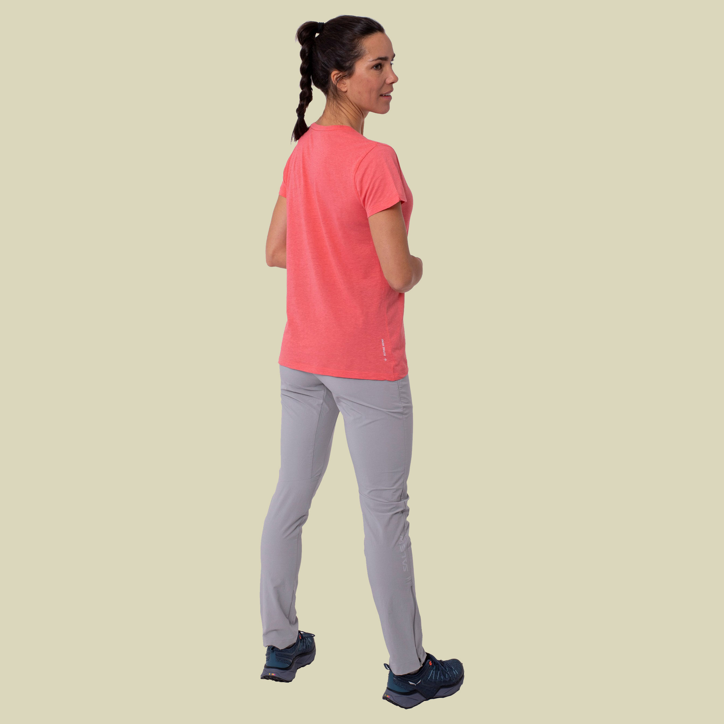 Alpine Hemp Logo W S/S Tee Women Größe 38 Farbe calypso coral