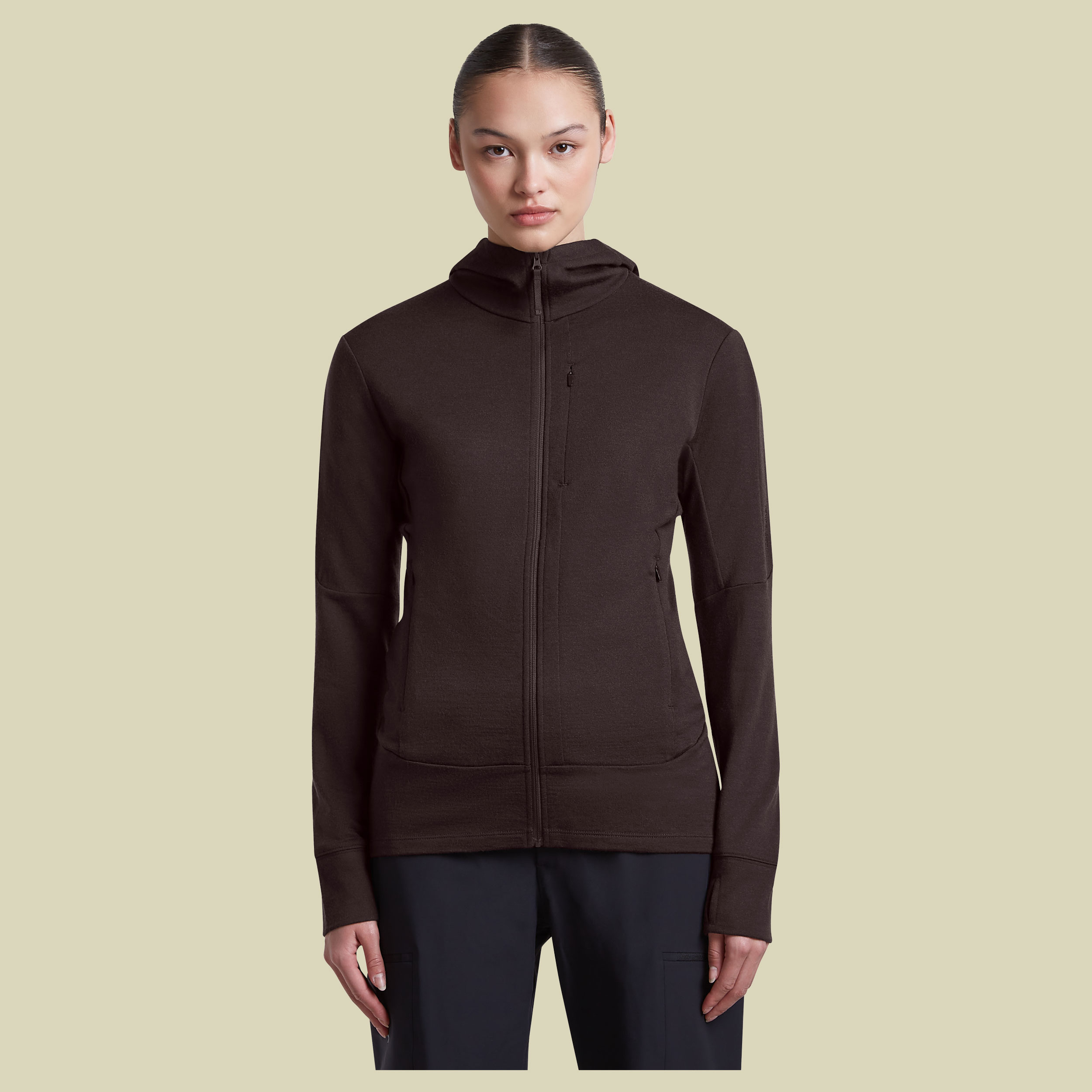 Merino 260 Quantum IV LS Zip Hoodie Women XL bittersweet