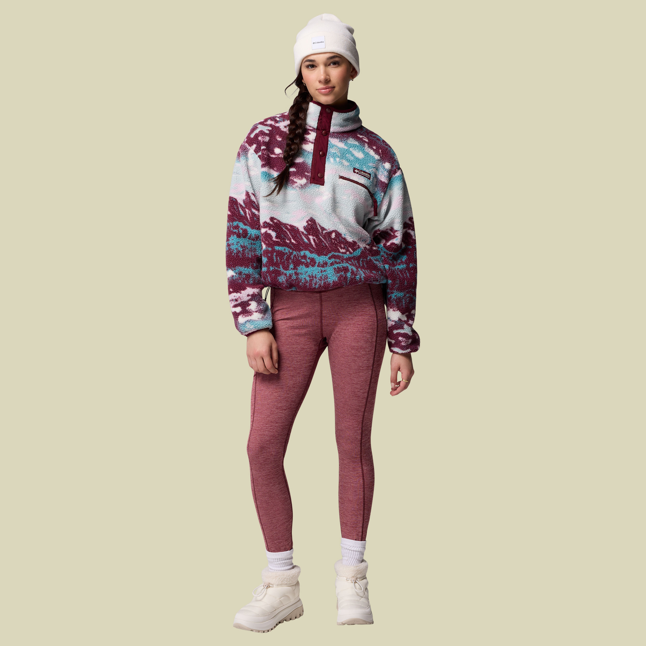 Helvetia II Printed Cropped Half Snap Women XS mehrfarbig bordeaux - Farbe rich wine sisters