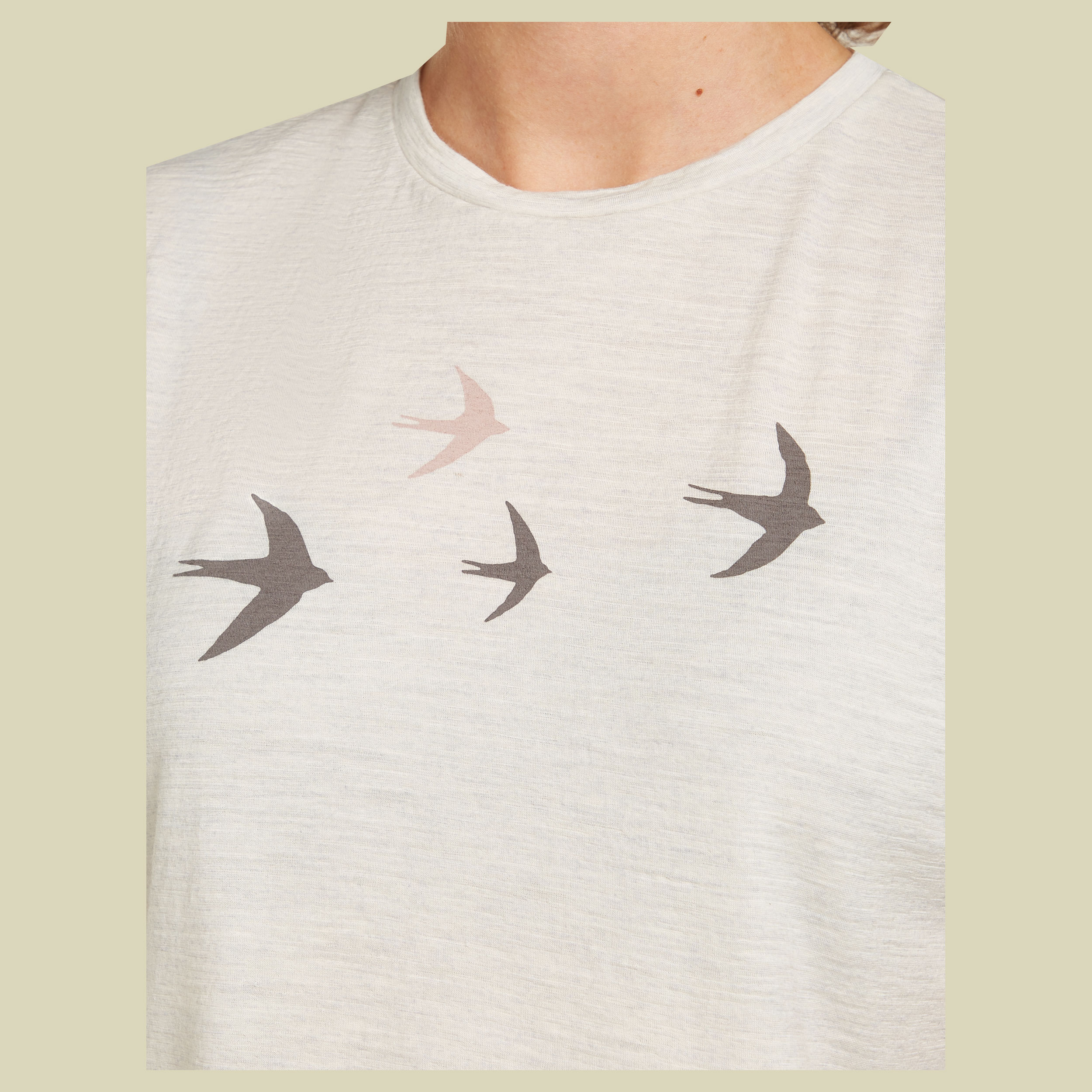 Merino 150 Tech Lite SS Tee Bird Transit Women M beige - ecru heather