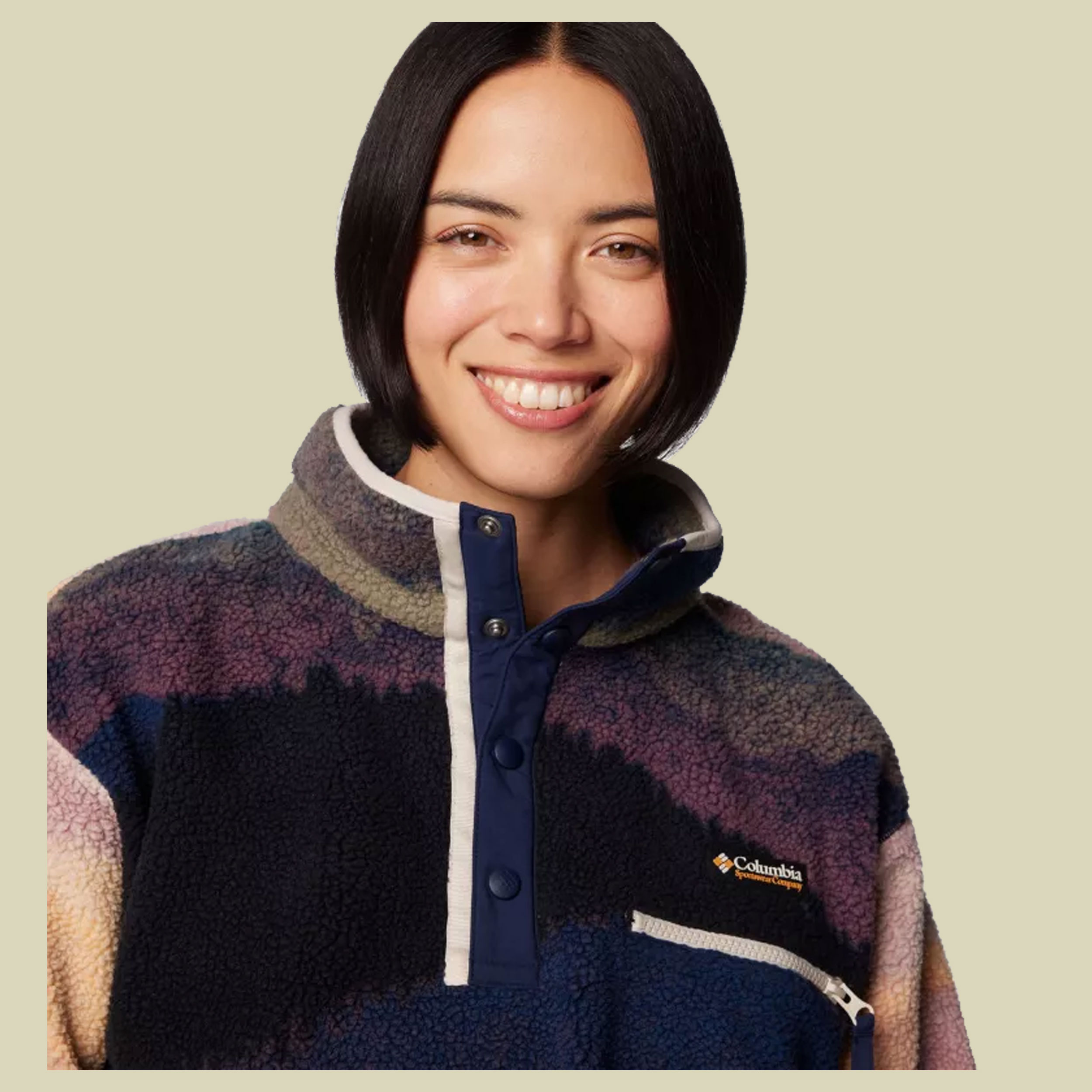 Helvetia II Printed Cropped Half Snap Women M mehrfarbig - Farbe collegiate navy dolomites
