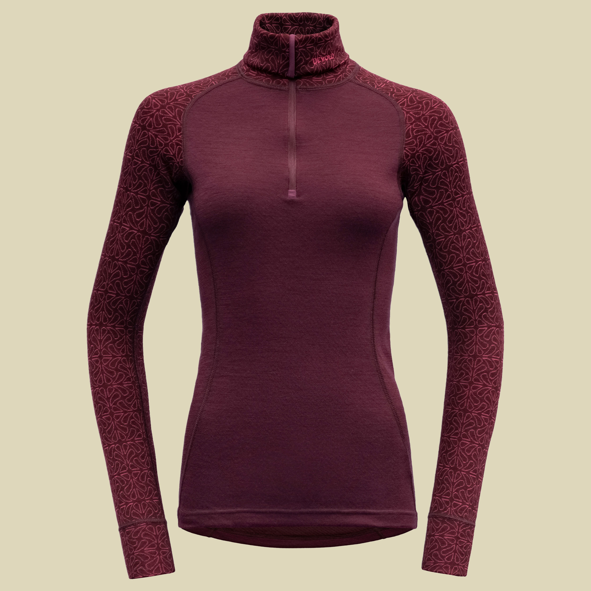 Duo Active Merino 205 Zip Neck Woman Größe XL Farbe port