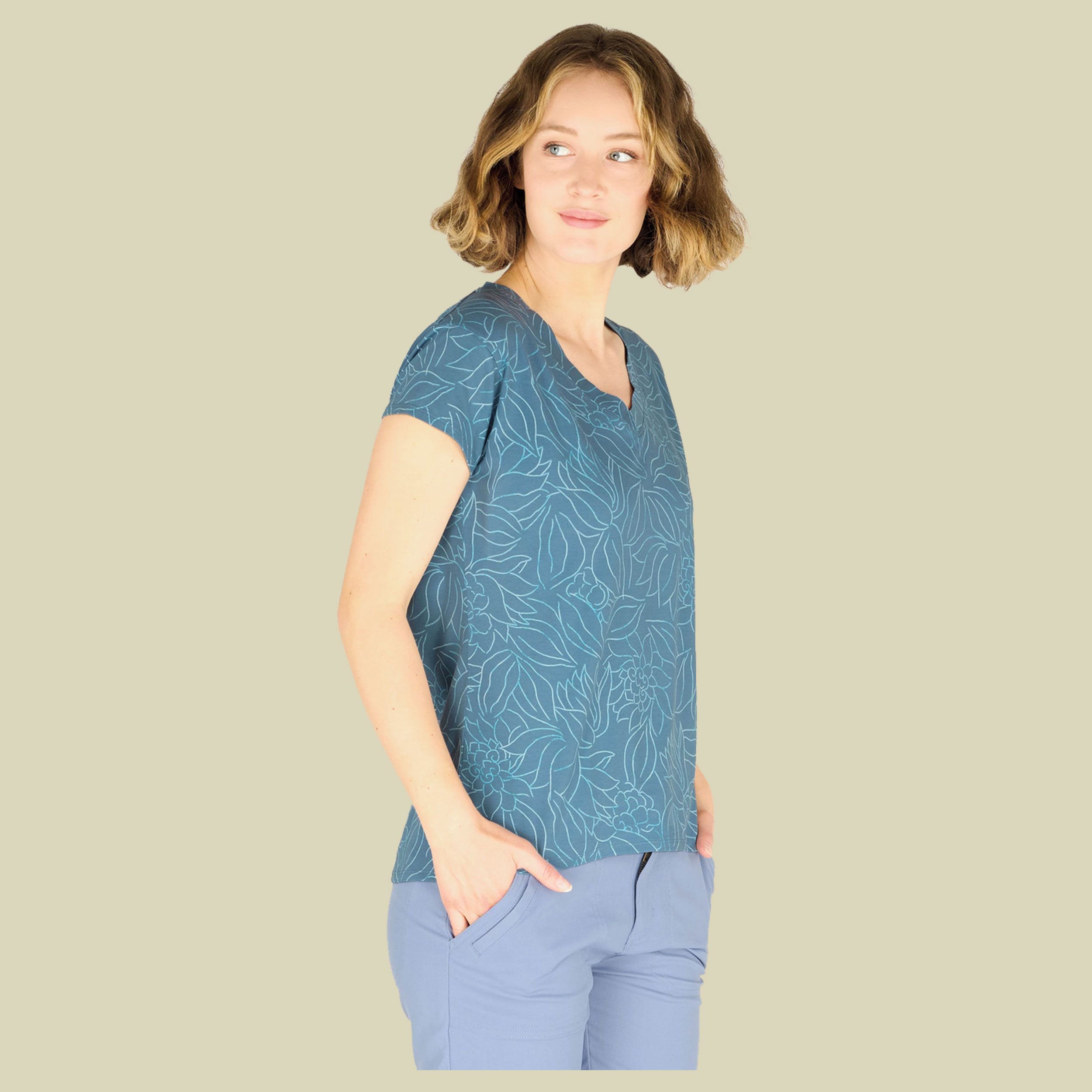 Neha V-Neck Tee Women Größe XL Farbe haze leaf