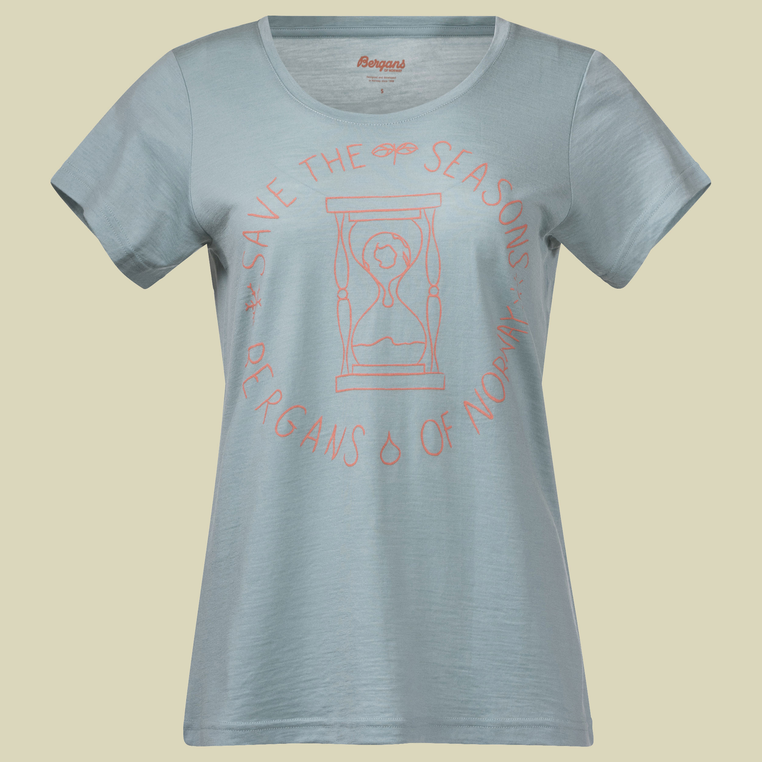 Graphic Wool Tee Women Größe L  Farbe misty forest/cantaloupe