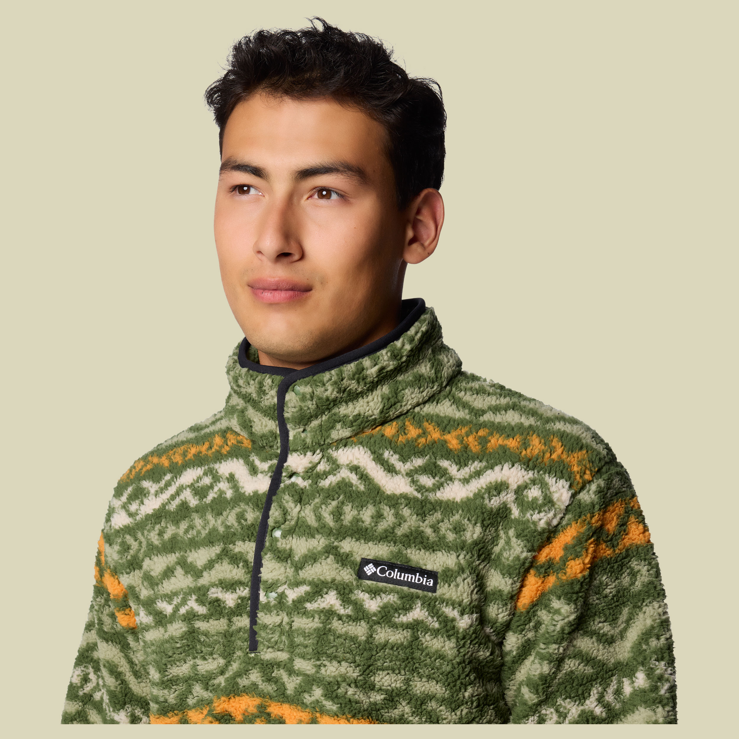 Rugged Ridge Half Snap Fleece S grün - Farbe canteen madras