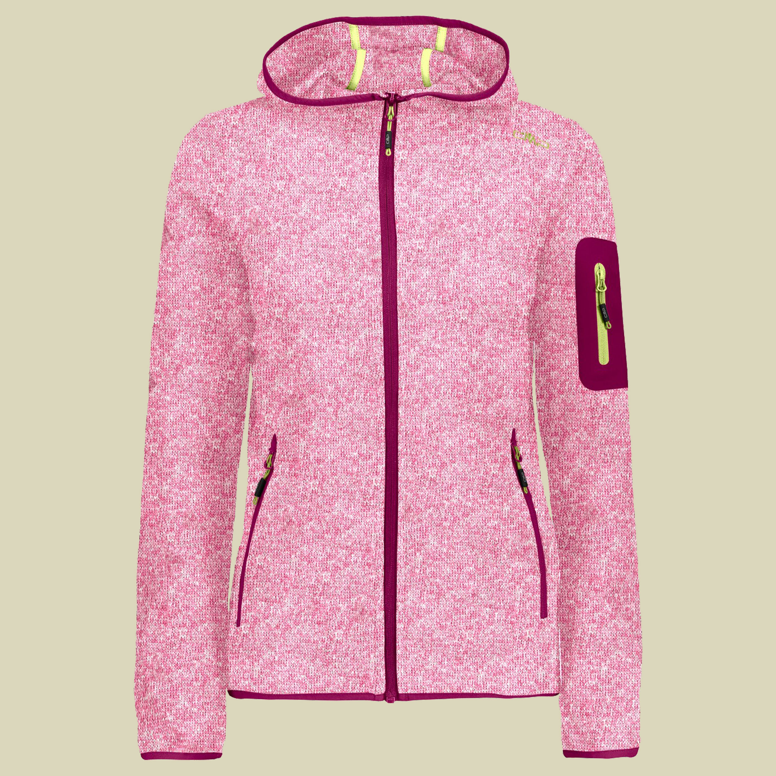 Woman Jacket Fix Hood Light Knitted 39H5496 Größe 40 Farbe 29HC geraneo-bianco