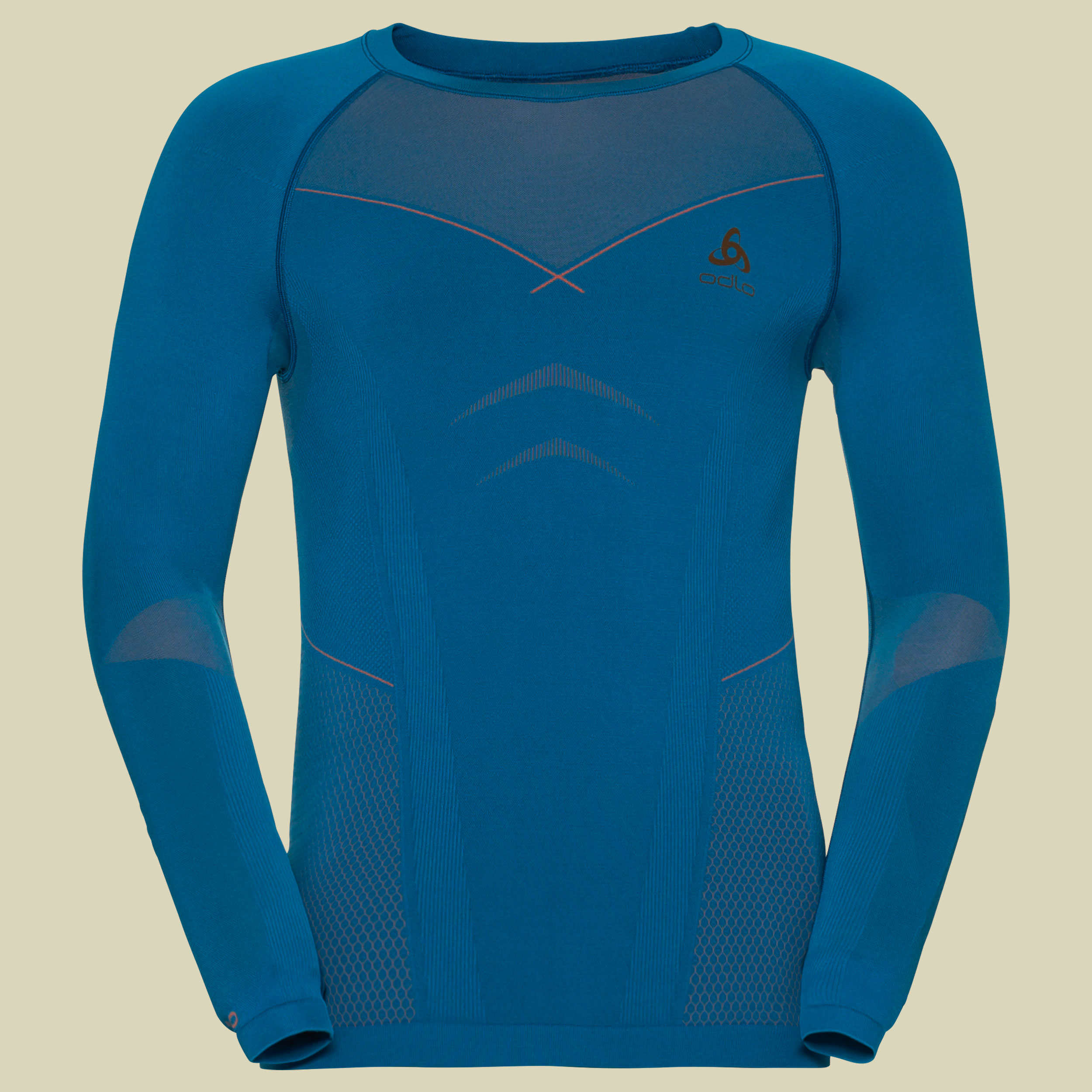 Evolution Warm Shirt l/s crew neck Men 184132 Größe S Farbe mykonos blue-orangeade