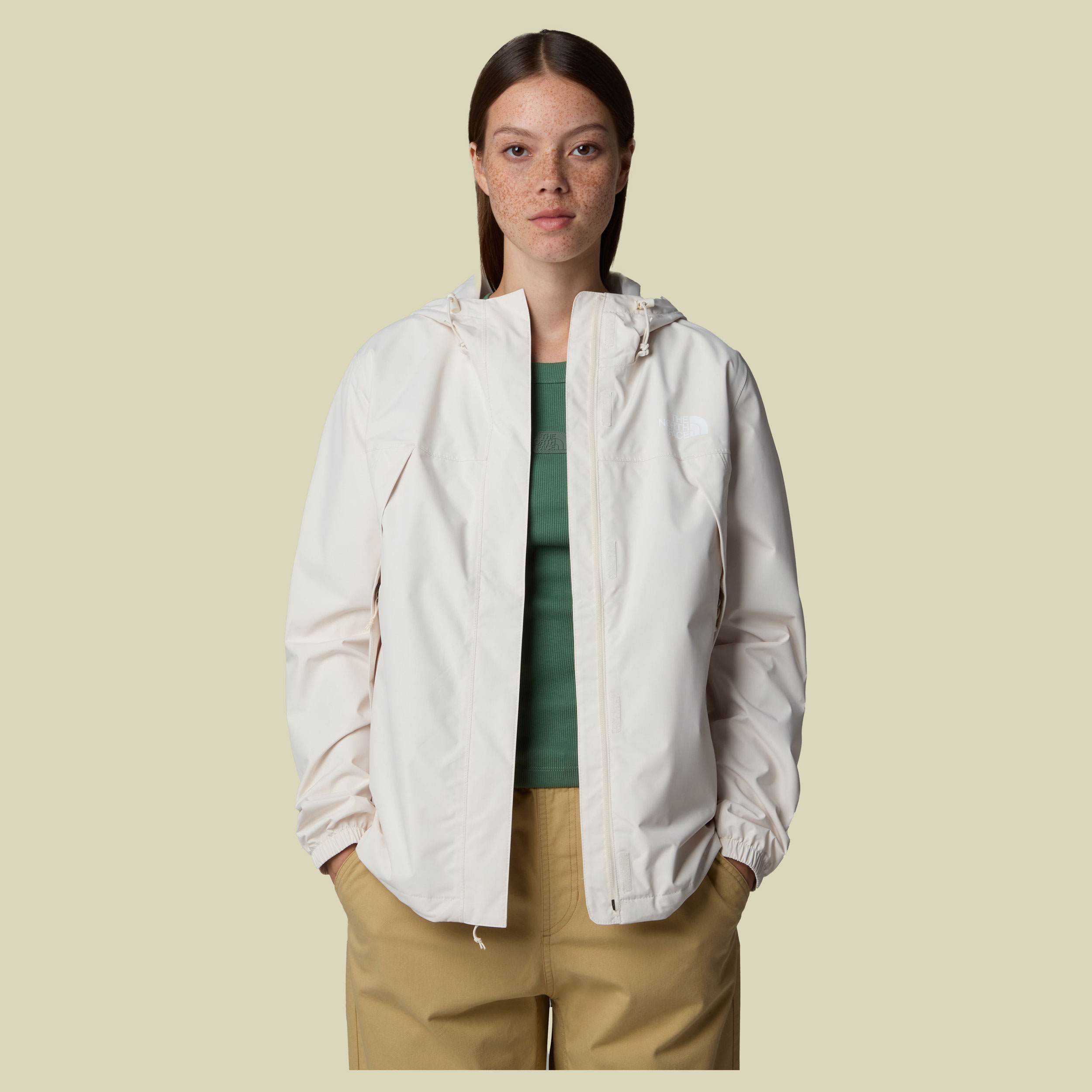 Antora Rain Jacket Women weiß XL - white dune