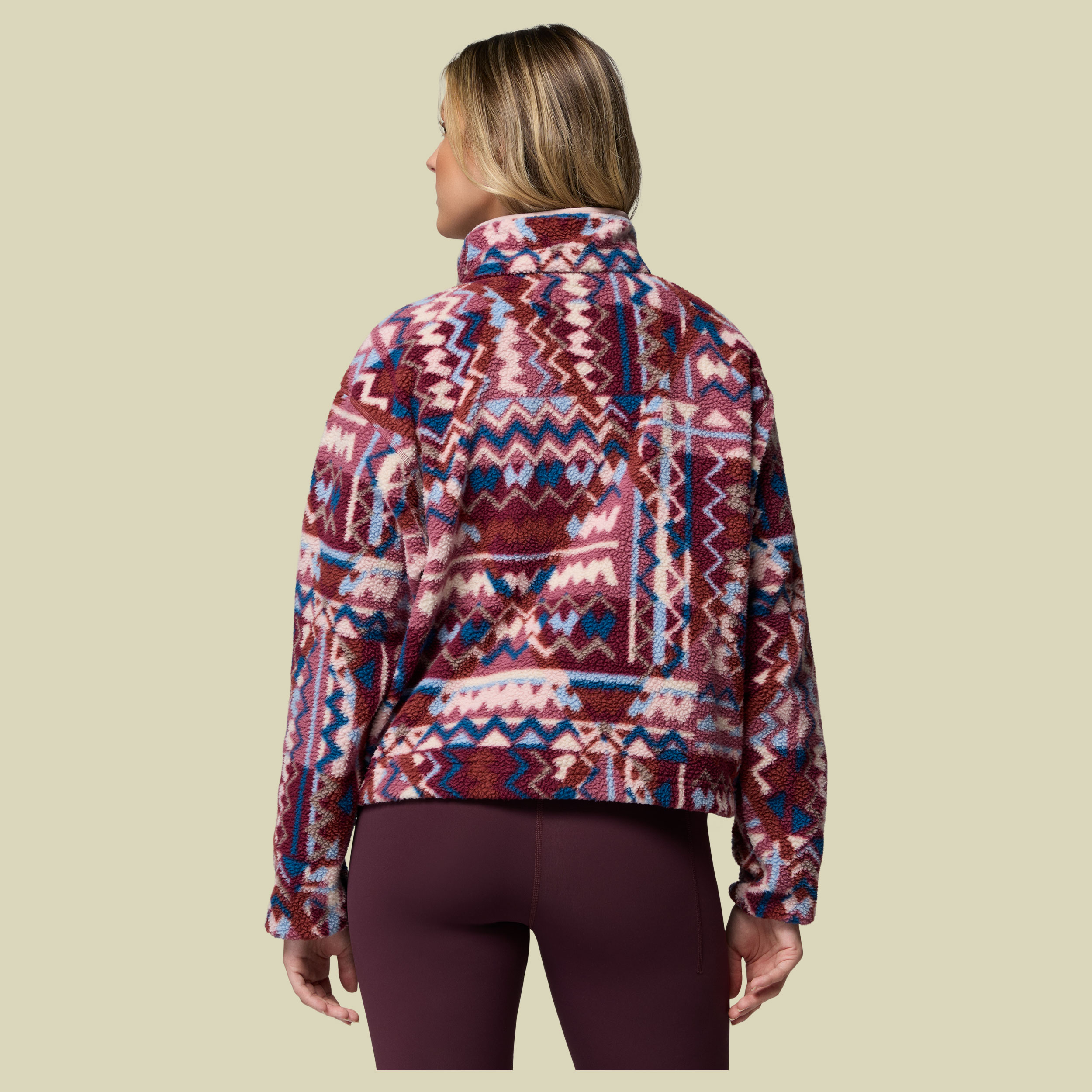 Helvetia II Printed Cropped Half Snap Women L lila2 - antique mauve, geomix