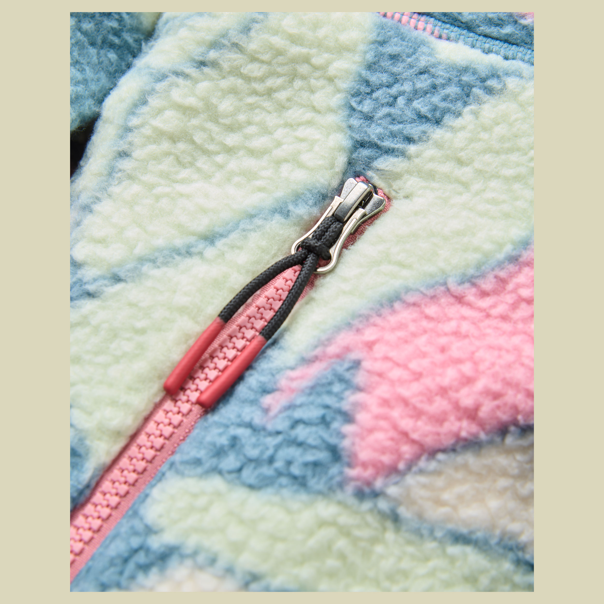 Home Full Zip Sherpa Fleece Women L slower rhythms stormy blue