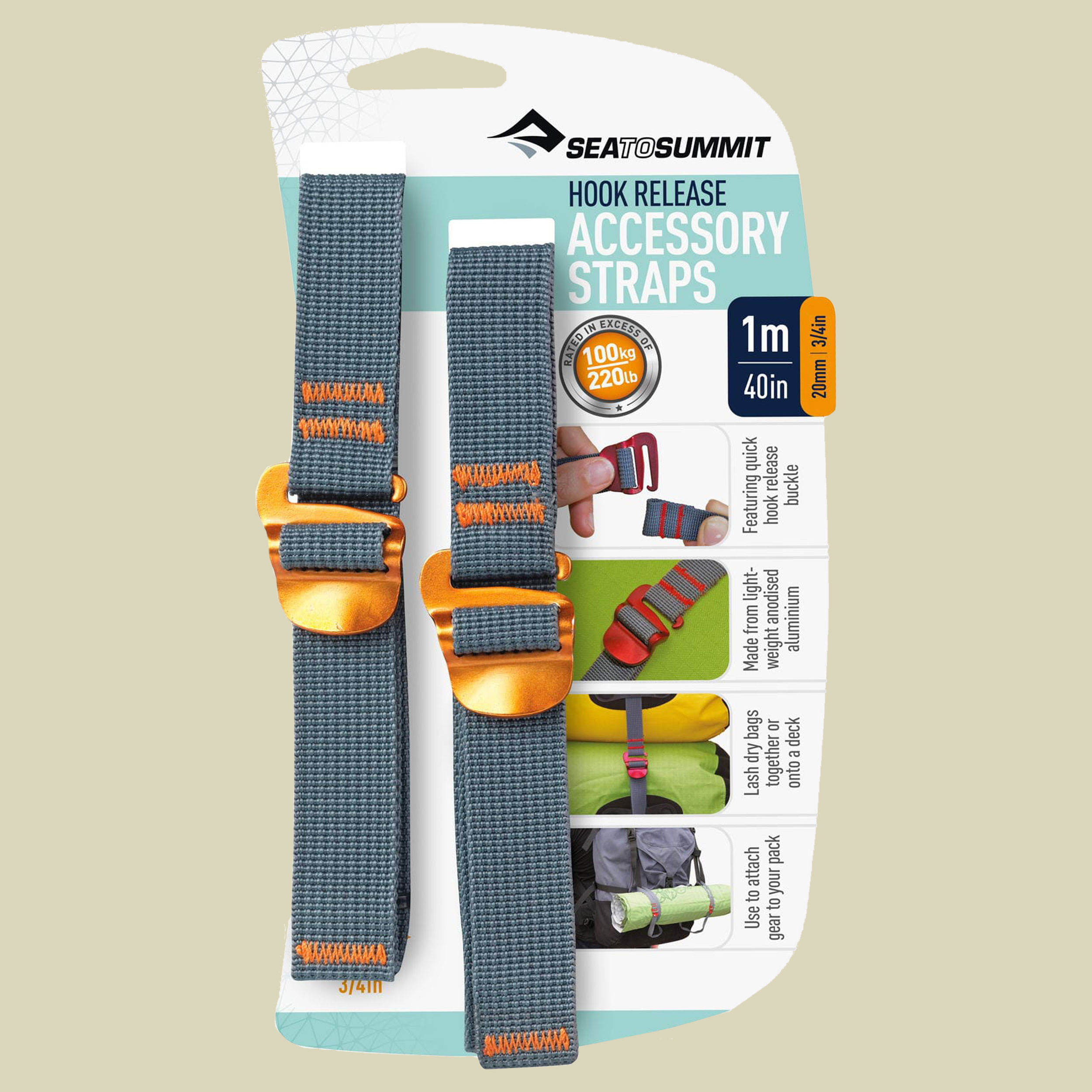 Tie Down Accessory Straps with Hook Release