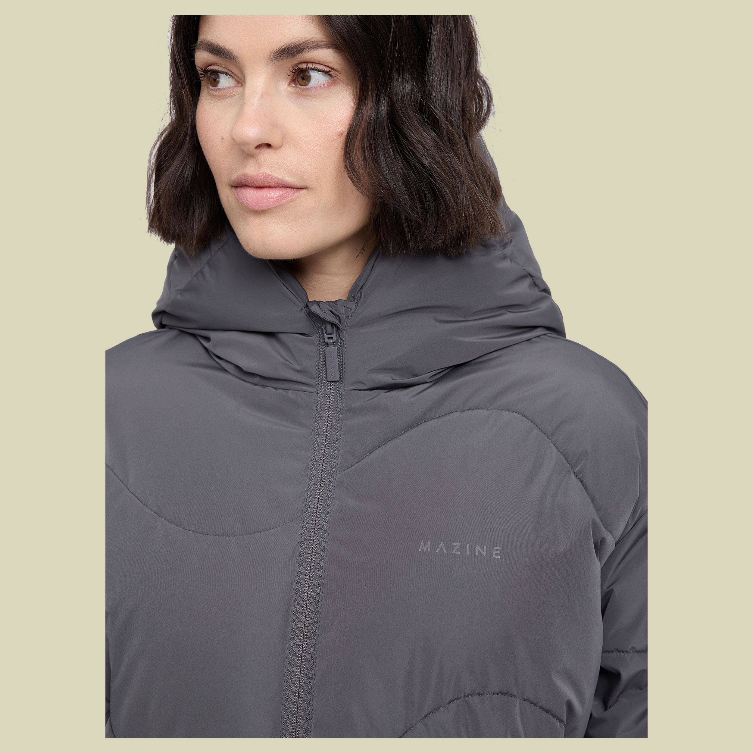 Waves Quilt Short Puffer Jacket Women XS grau - dark grey