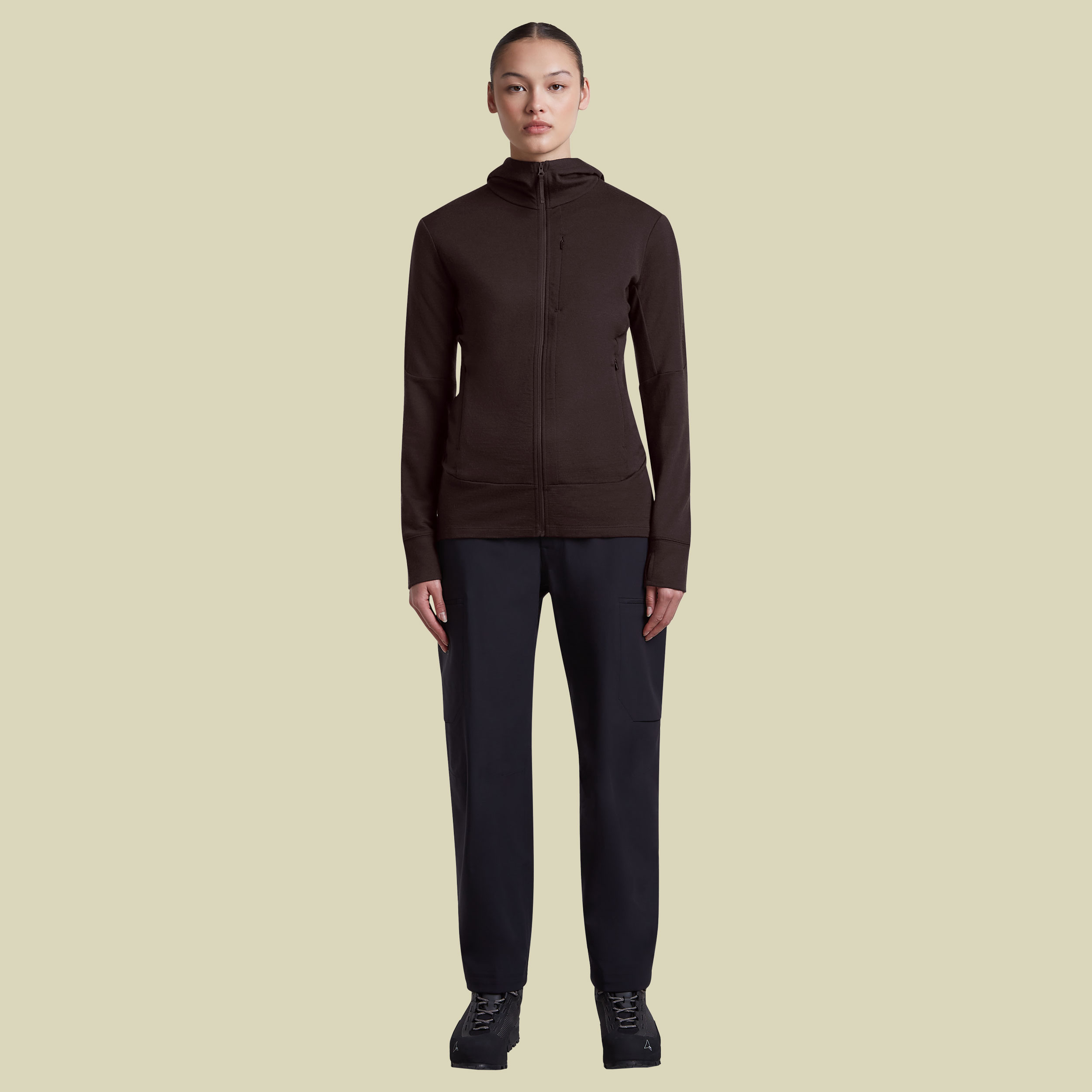 Merino 260 Quantum IV LS Zip Hoodie Women XL bittersweet