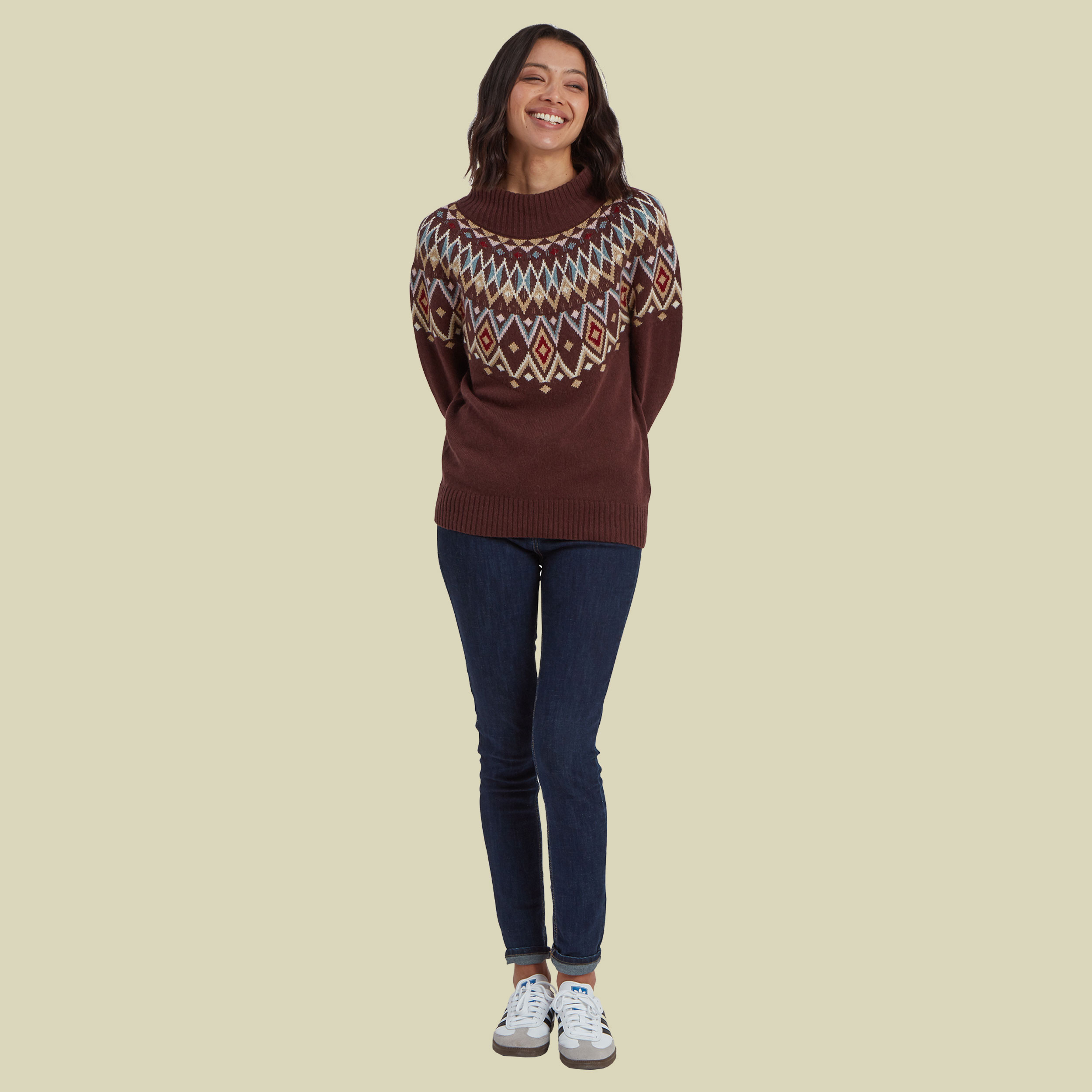 Indu Eco Mock Neck Women rot L - merlot